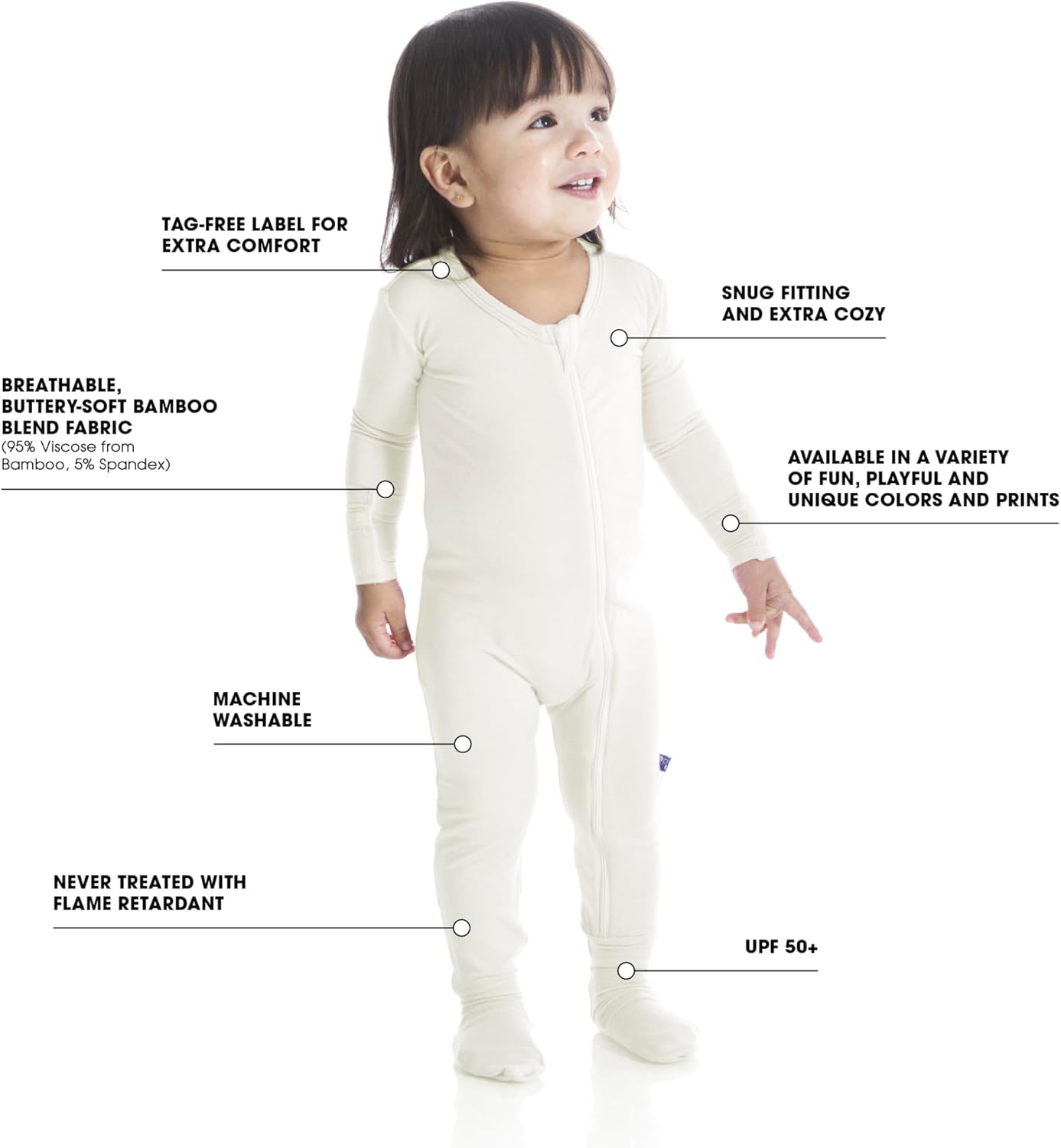 KicKee Baby Footie with 2-Way ZipperPerfect for Swaddling