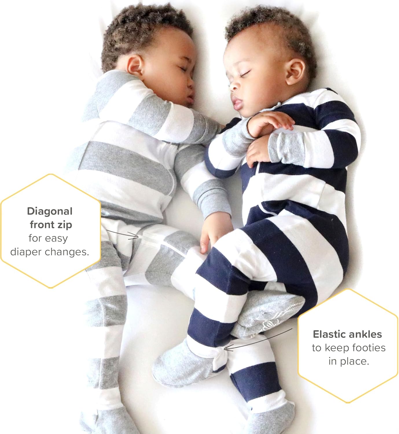 Burts Bees Baby Boys Pajamas - Non-Slip Sleep Suits