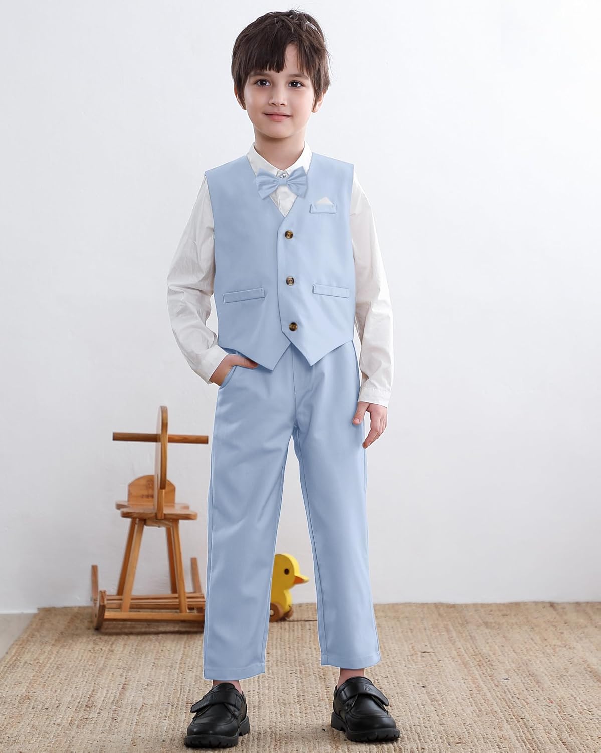 Gentleman Outfits for Boys Comfortable Classic Fit Linen Blend Breathable SANGTREE