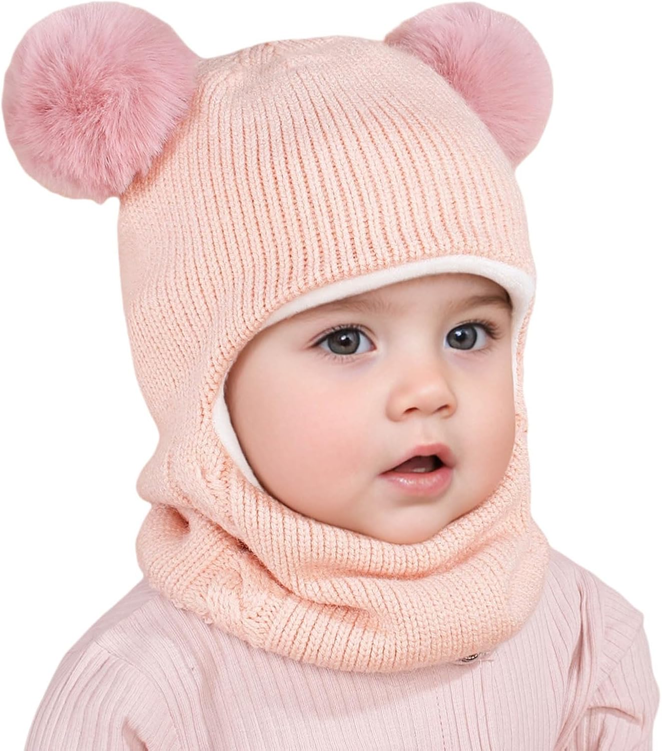 Winter Warm Hat Scarf Set for Toddler Babies