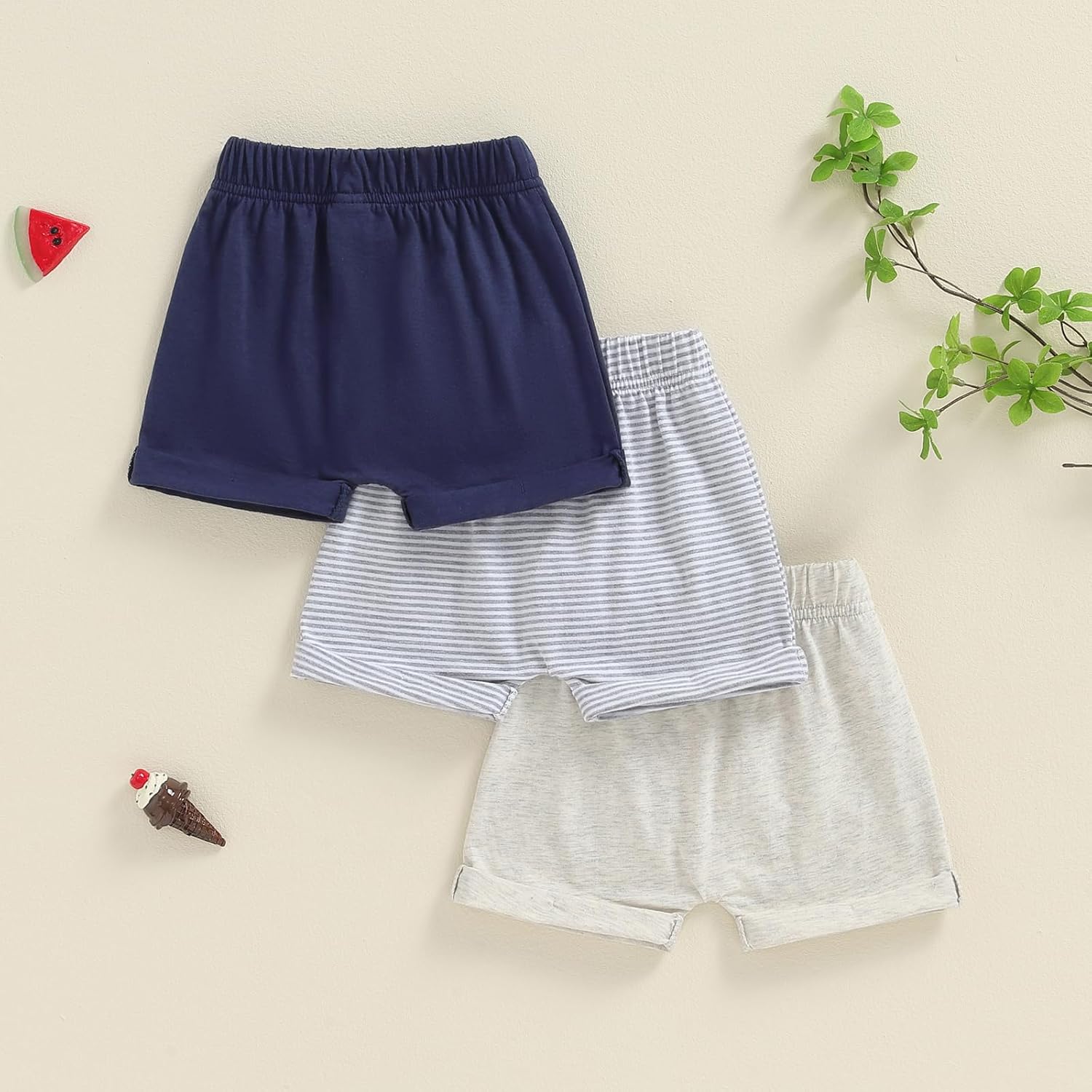 Toddler Baby Boy 3-Pack Cotton Jogger Shorts