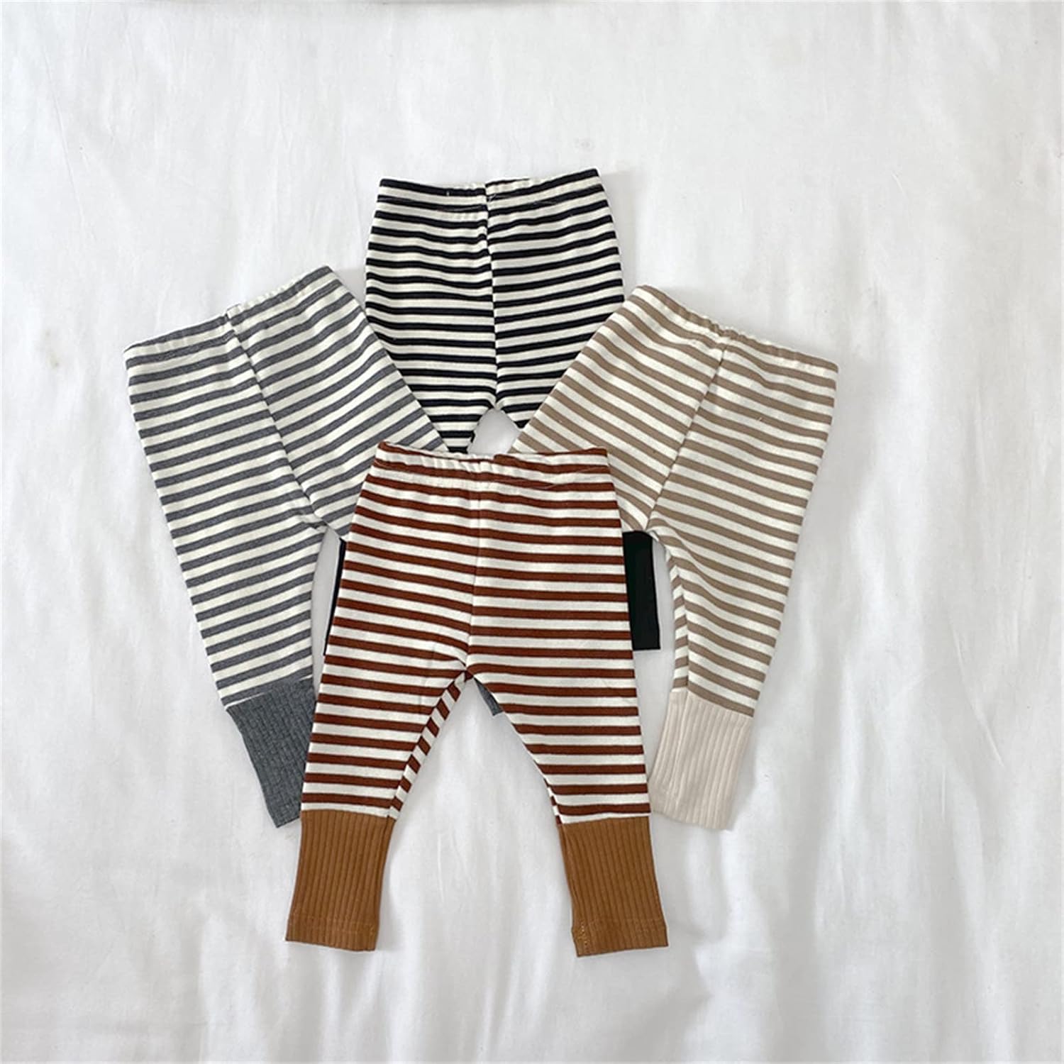 Boys Striped Elastic Waist Cotton Fall Winter Multi-Pack Legging