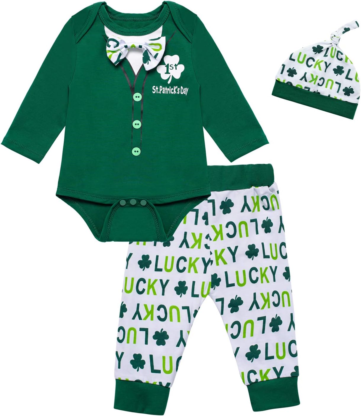 Cute Irish Clover St Patricks Day Baby Boy Outfit