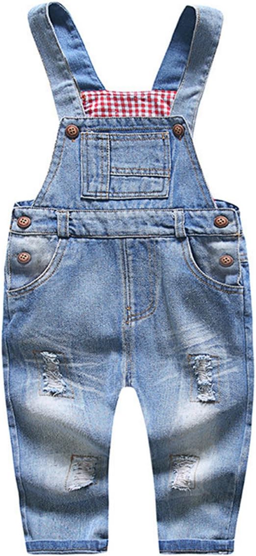 KIDSCOOL SPACE Denim Overalls for Baby Little Kids Blue Black