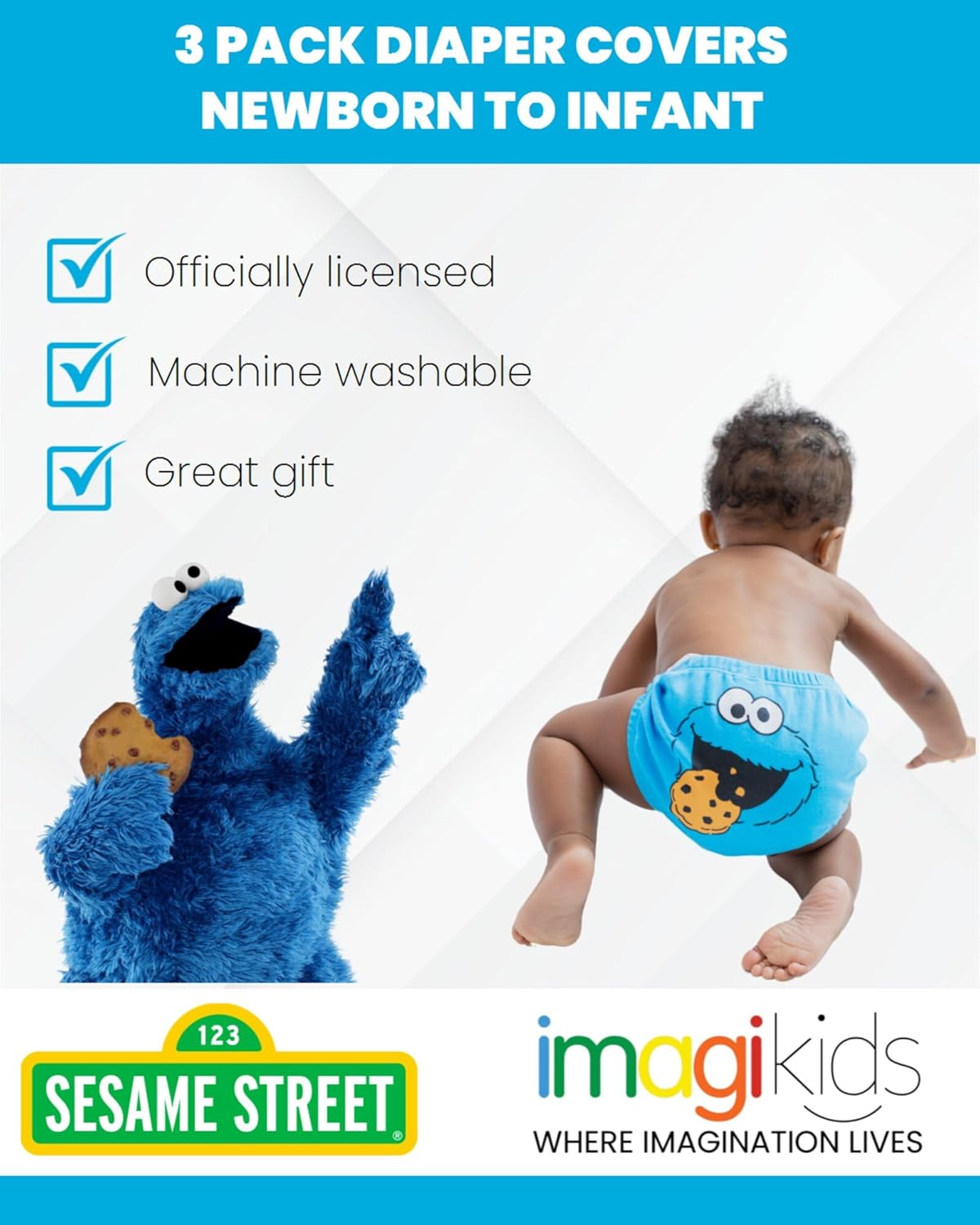 Sesame Street Elmo Oscar and Grouch Diaper Covers