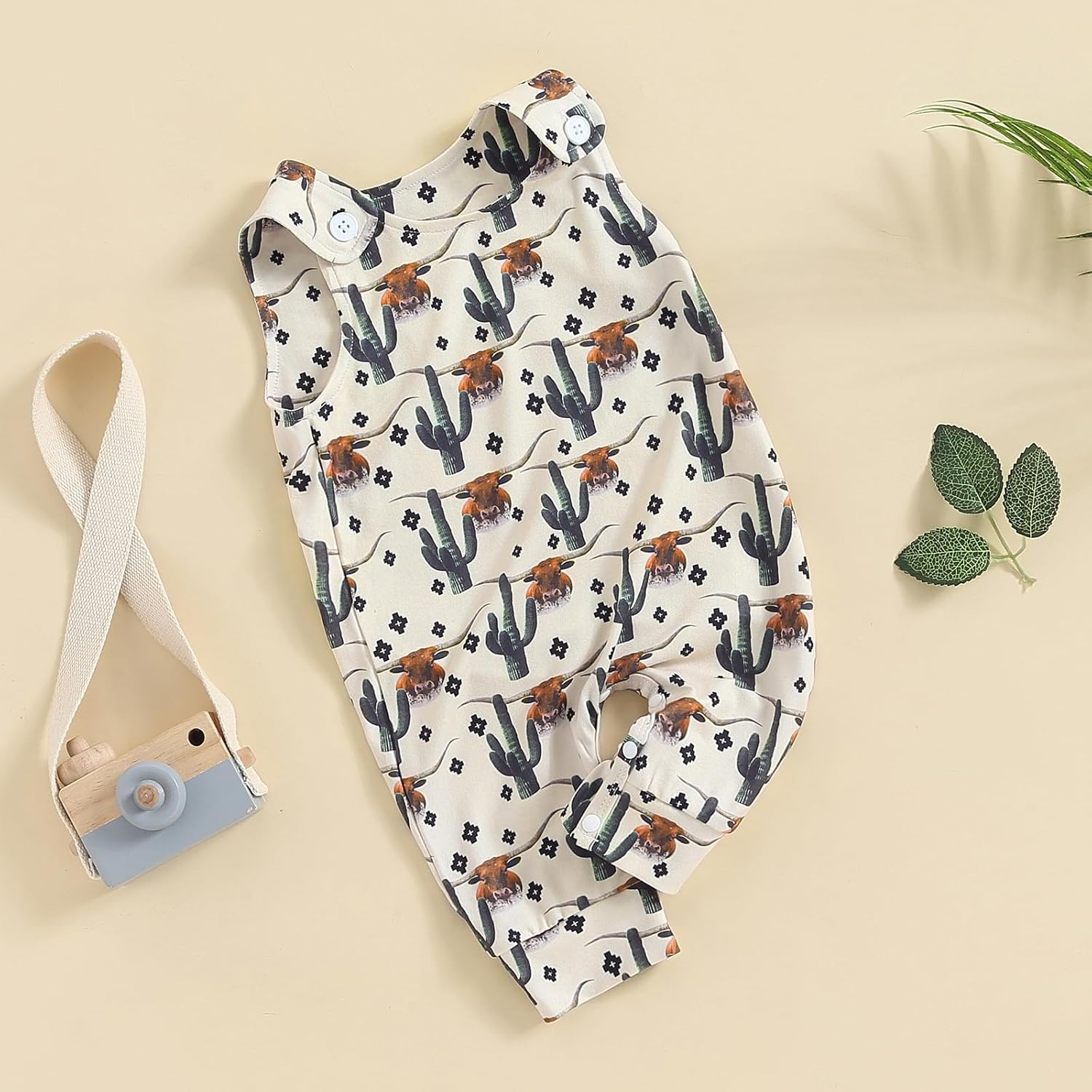 MAINESAKA Country Cow Print Jumpsuit Romper