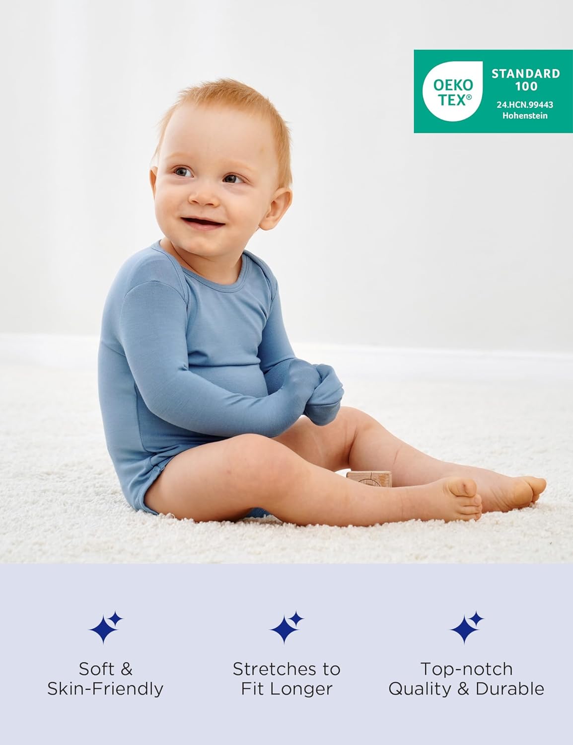 Stretchy Bamboo Baby Boy bodysuit with Cartoon Design