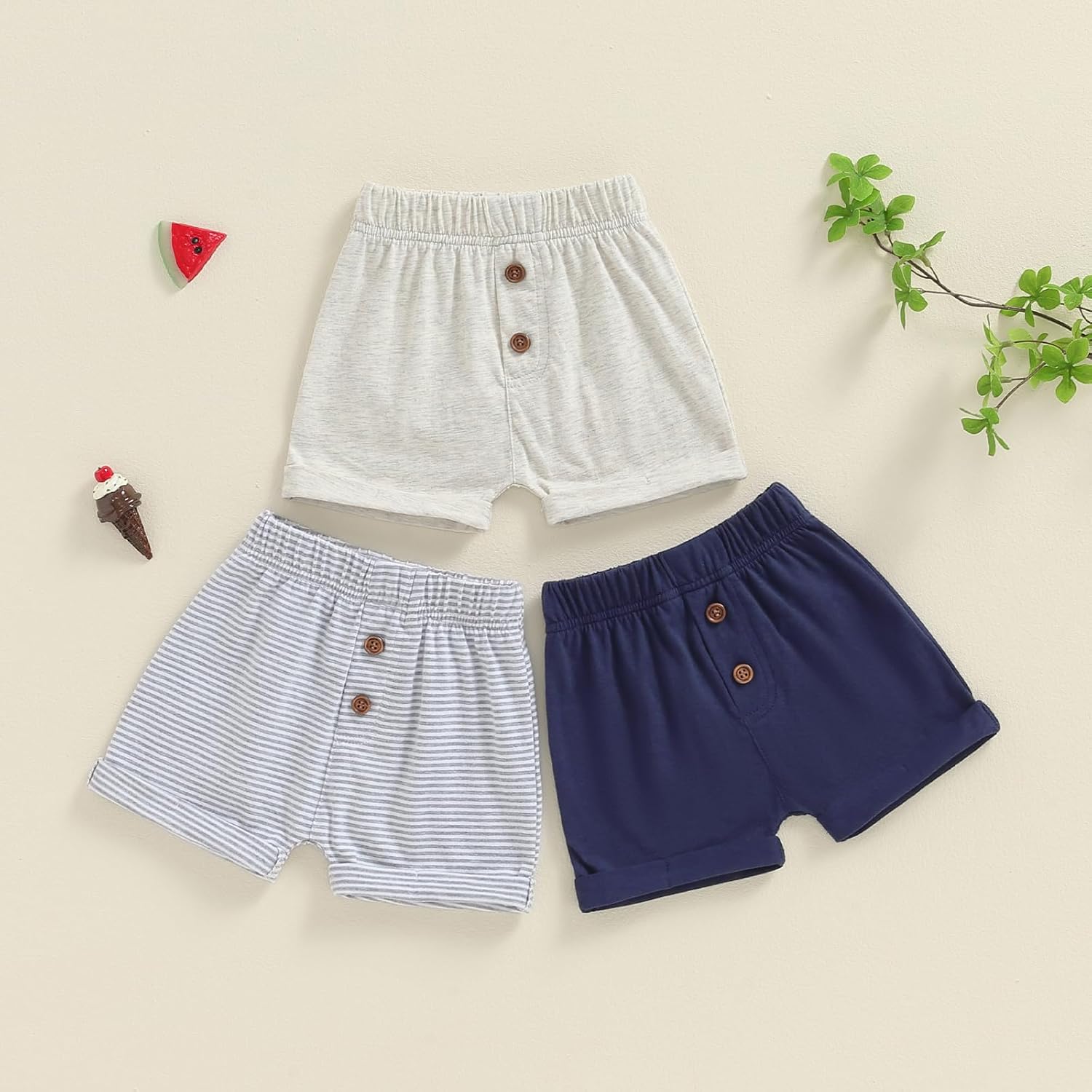 Toddler Baby Boy 3-Pack Cotton Jogger Shorts