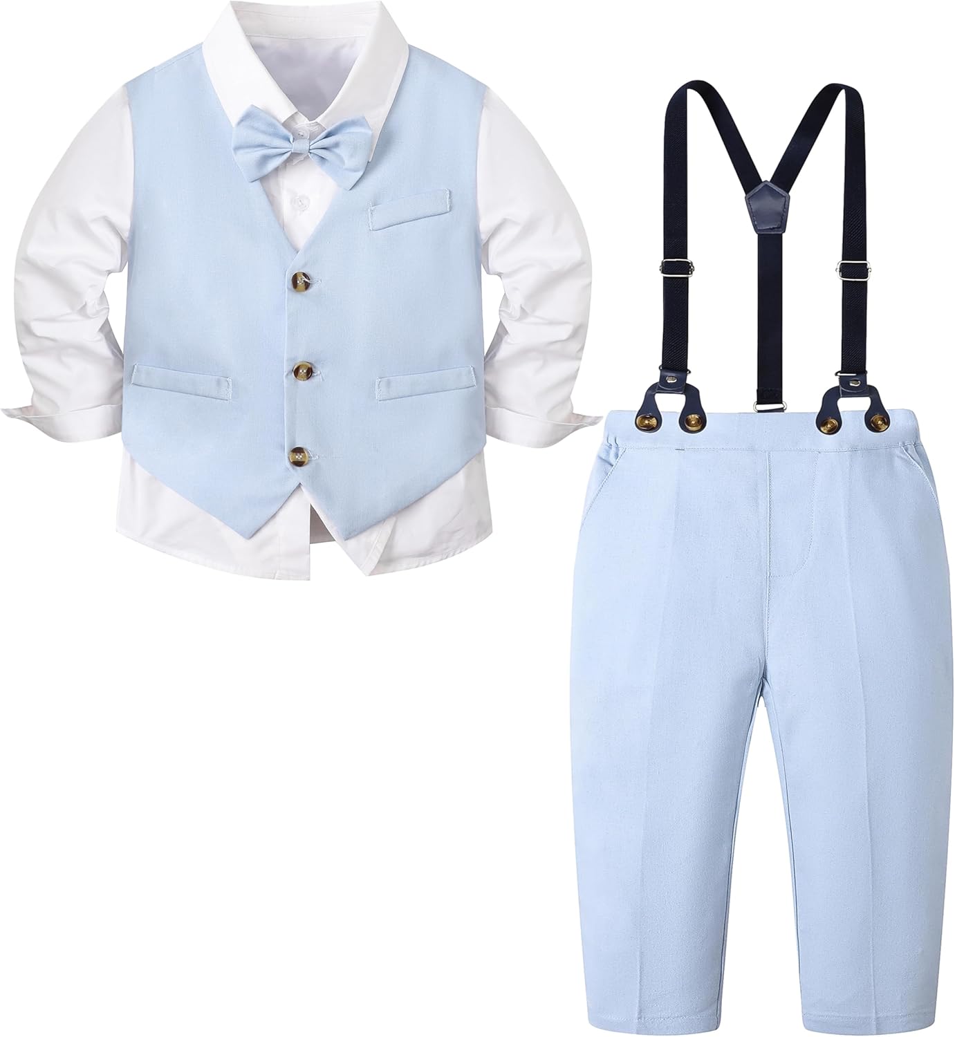 Gentleman Outfits for Boys Comfortable Classic Fit Linen Blend Breathable SANGTREE