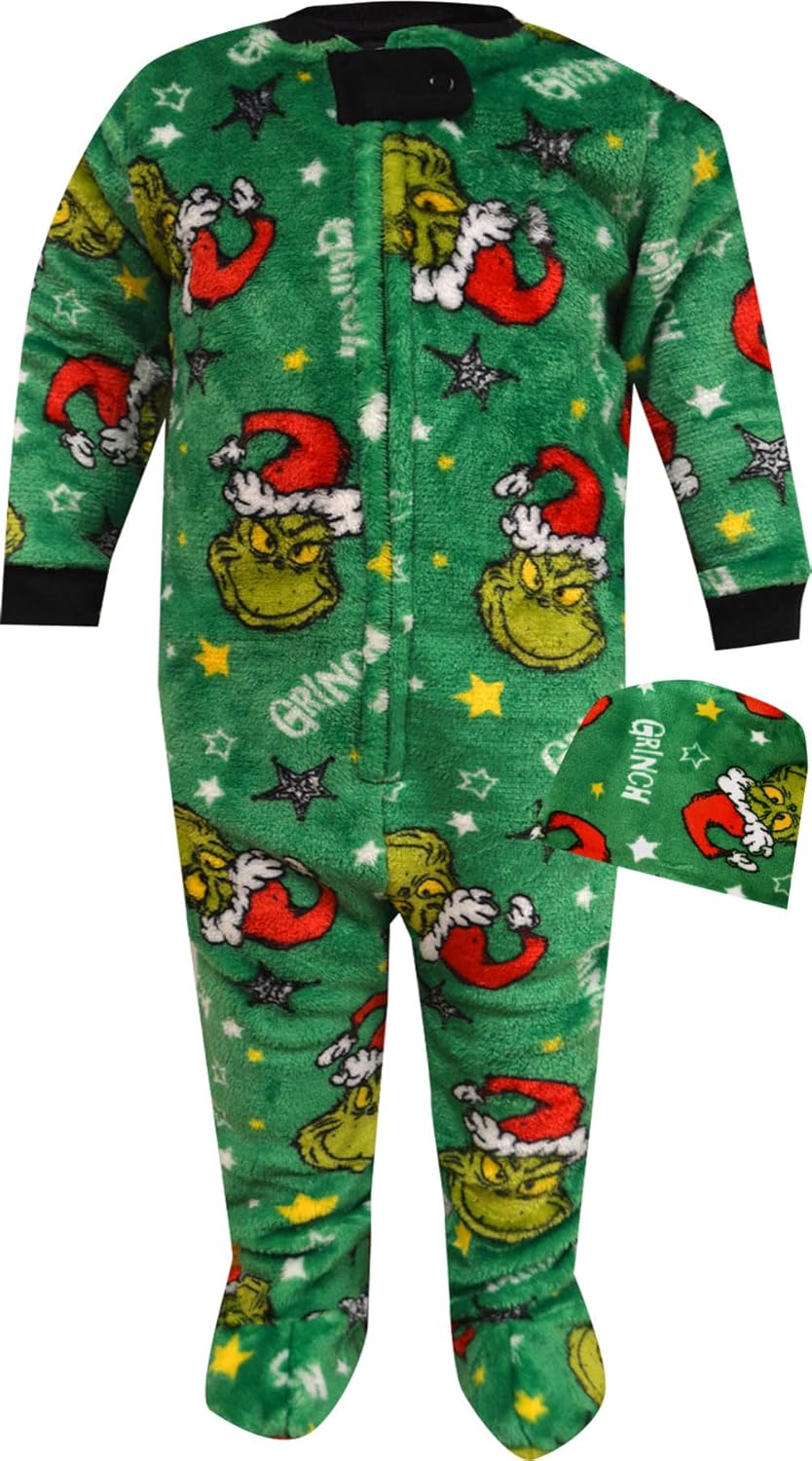MJC Boys Dr Seuss Grinch Christmas Unisex Blanket Sleeper