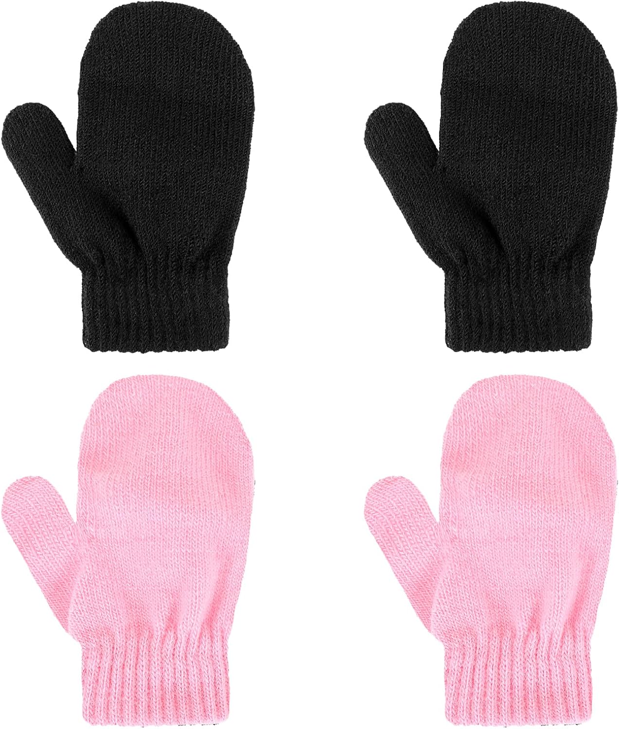 2 Pair Soft No-Scratching Baby Mittens for Winter