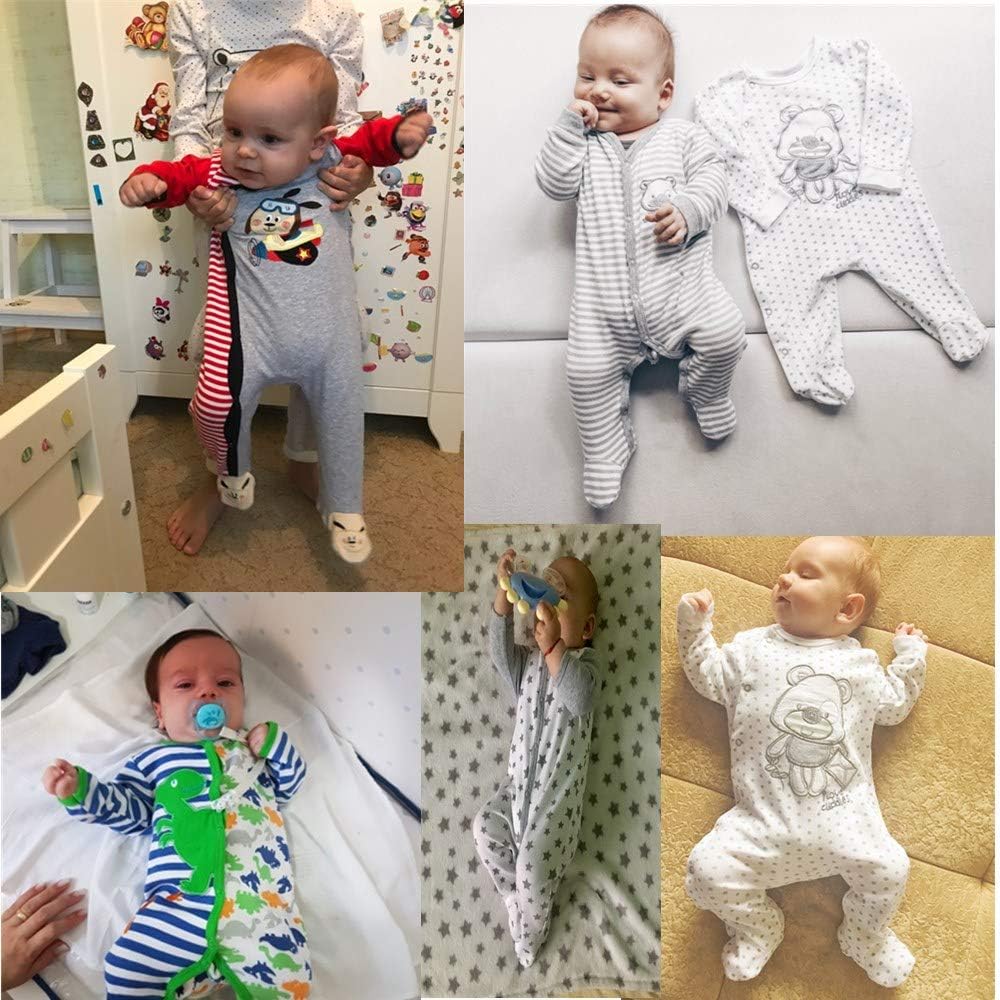 Kiddiezoom Baby Toddler Boys Snug Fit Cotton Pajamas 0-3 Months