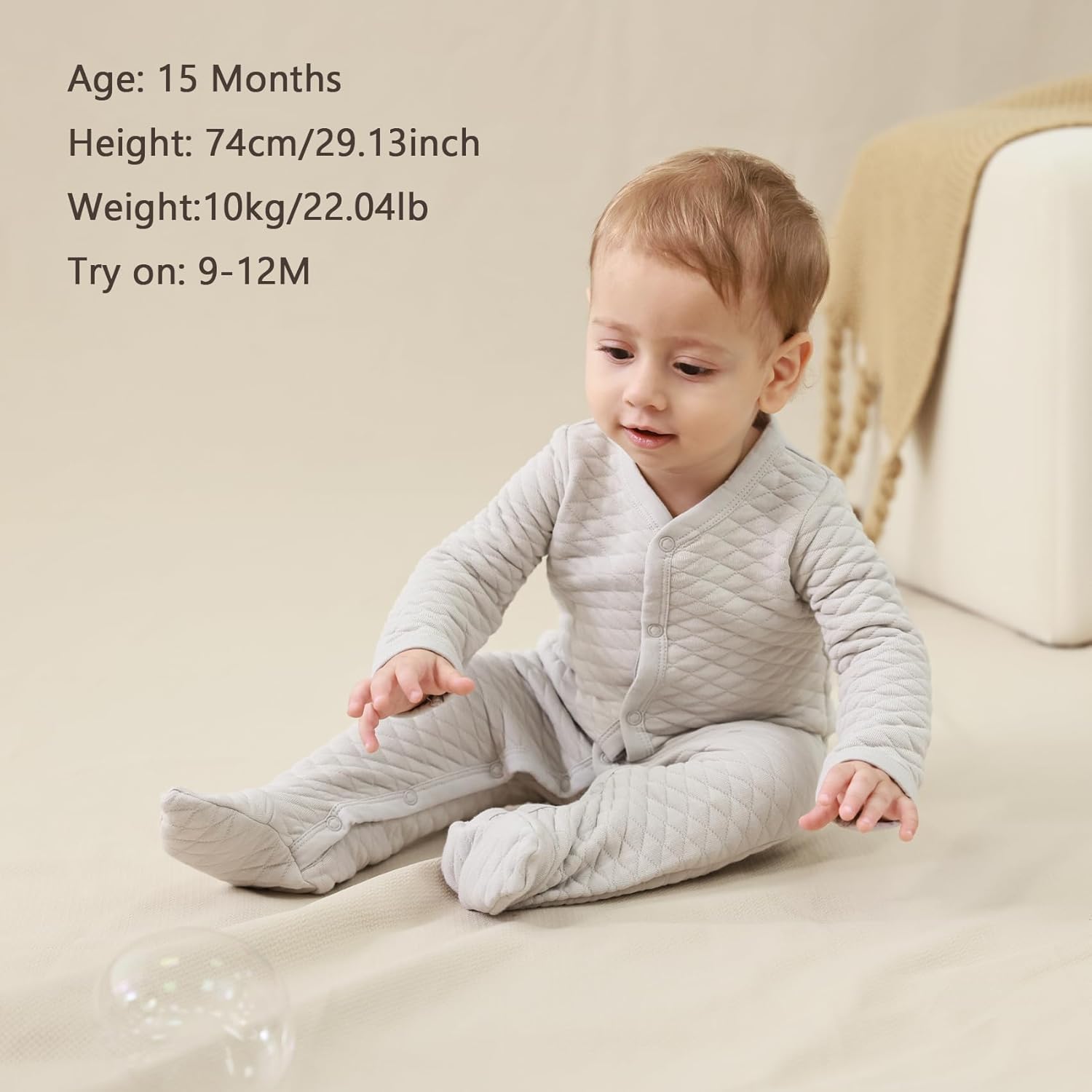 MINICO Unisex Baby Footie Jumpsuit - Soft Cozy Autumn Winter