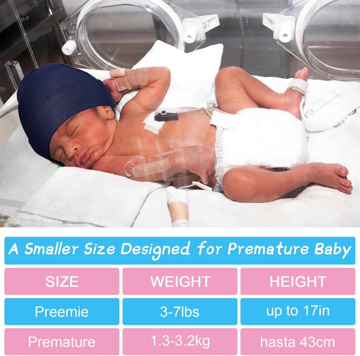 Heredity 4-Piece Preemie Hat Mitten Set for Boys Girls