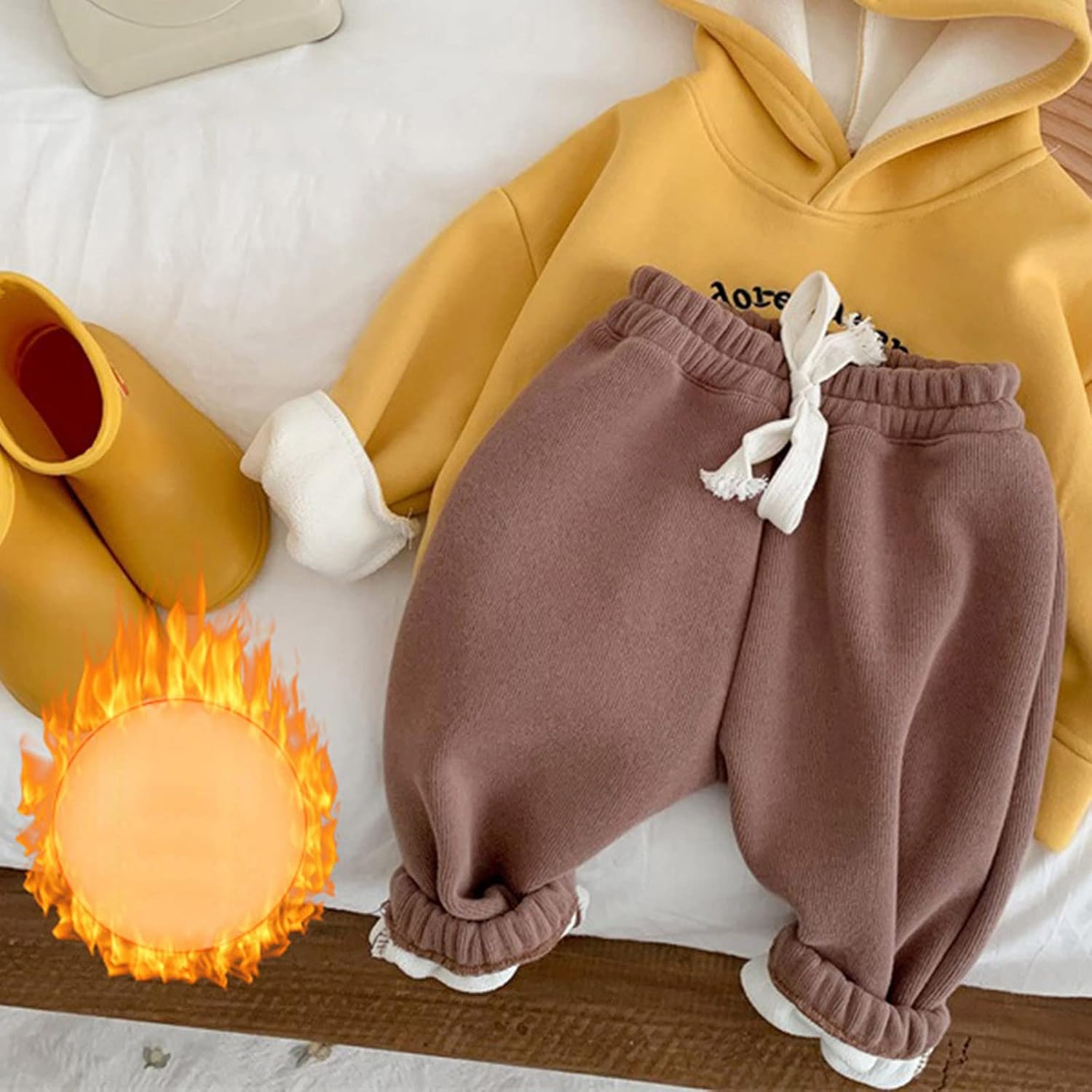 Premium Fleece-Lined Striped sweatpants - Toddler Kids