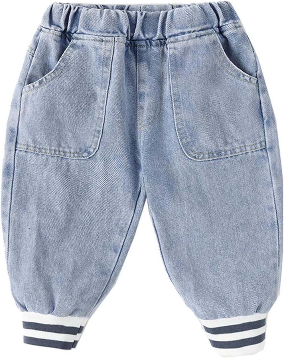 Patchwork Striped Jeans for Boys 3-12