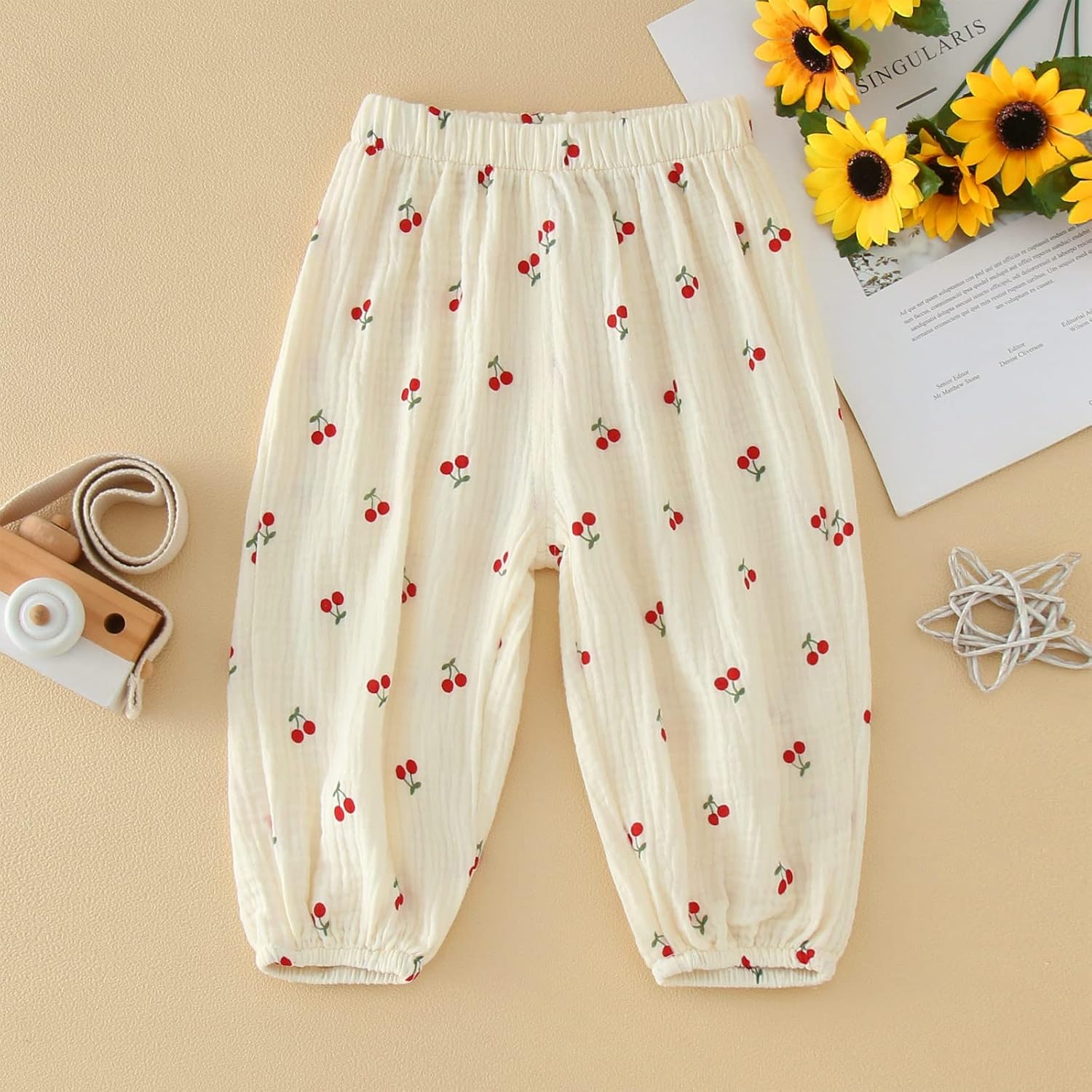 Generic Childs Linen Elastic Harem Pants for Boys