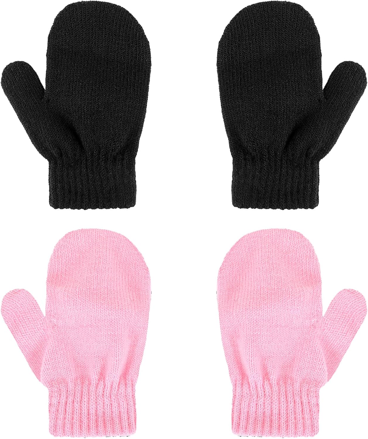 2 Pair Soft No-Scratching Baby Mittens for Winter