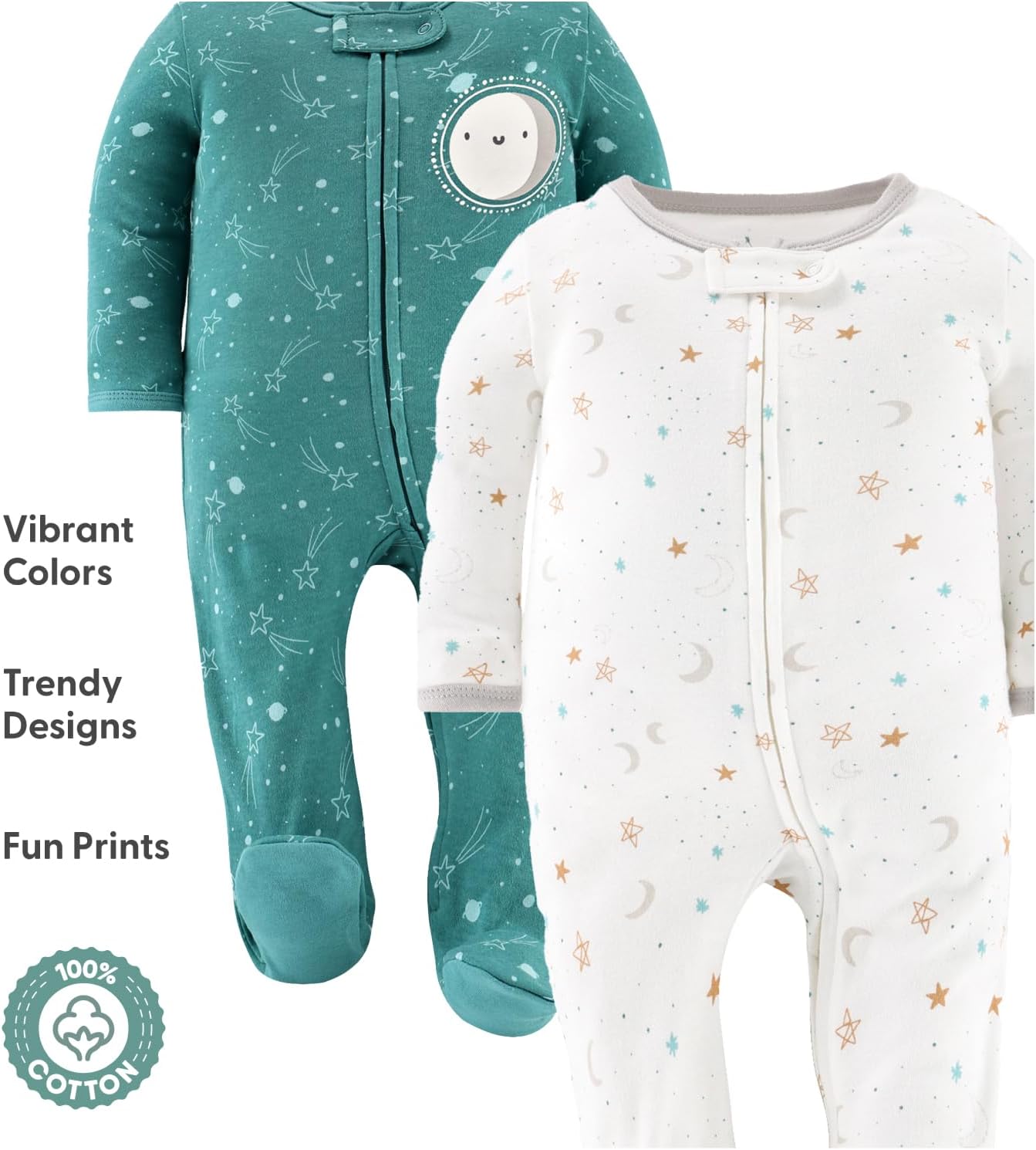 The Peanutshell Baby Pajama Set for Newborns Celestial