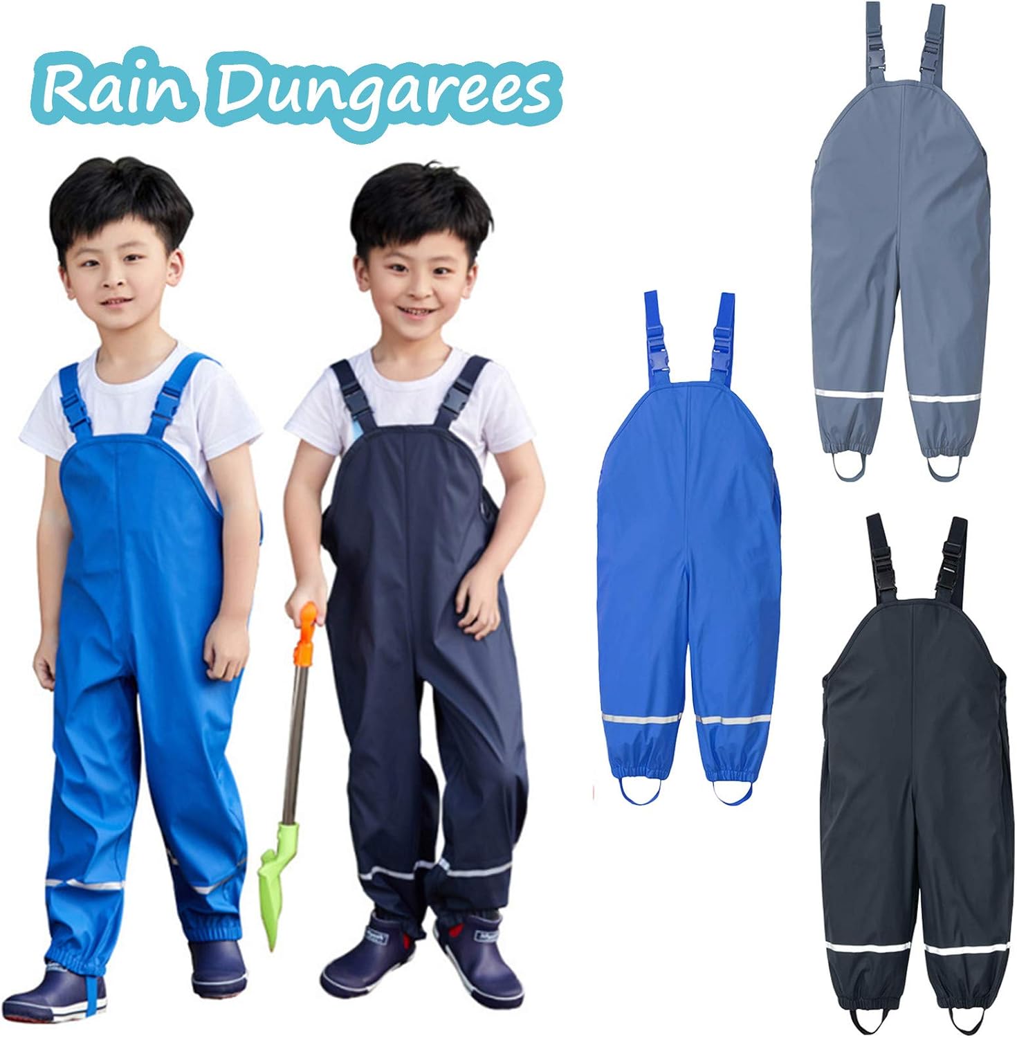 Waterproof Windproof Rain Pants for Kids - toddlers Boys Girls Outdoors
