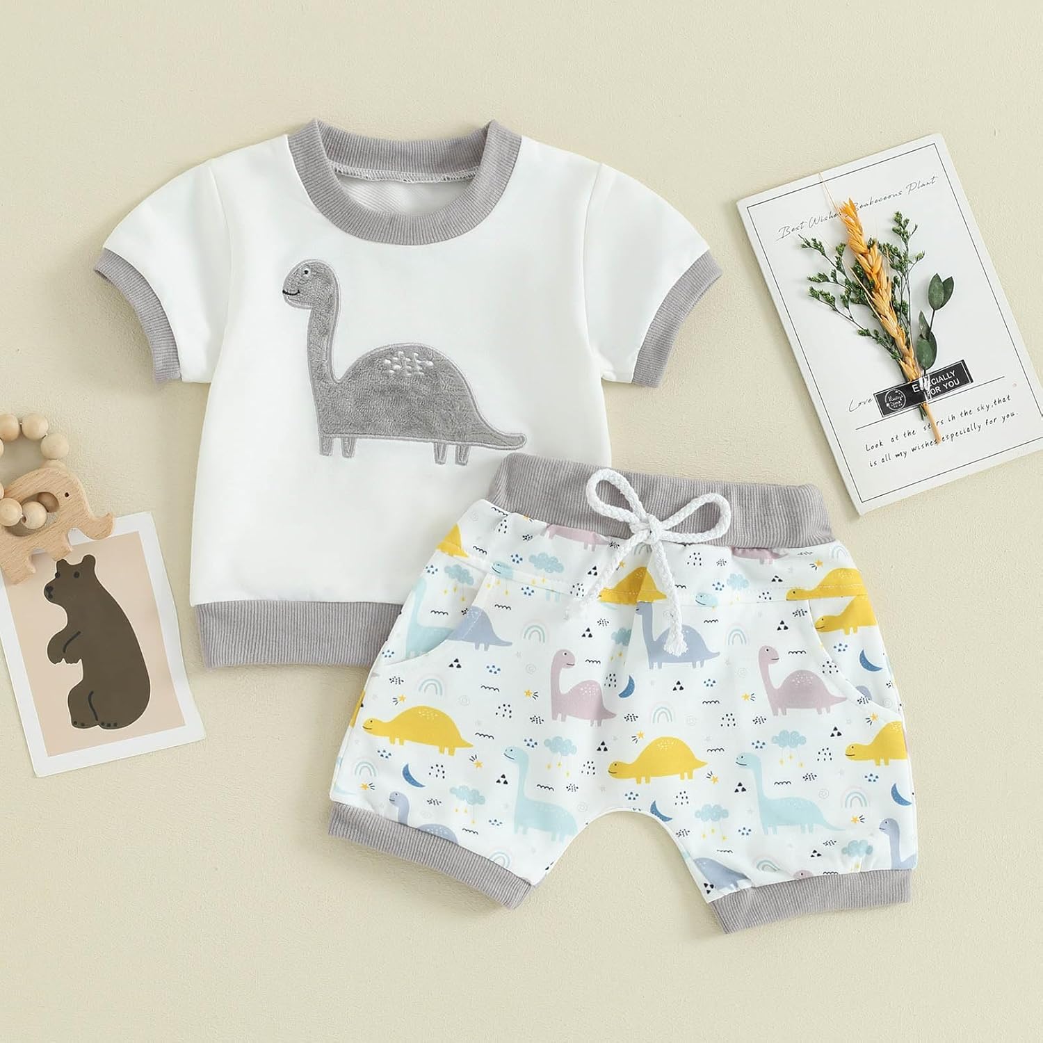 Trendy Toddler Boys Checkerboard Summer Outfit Set