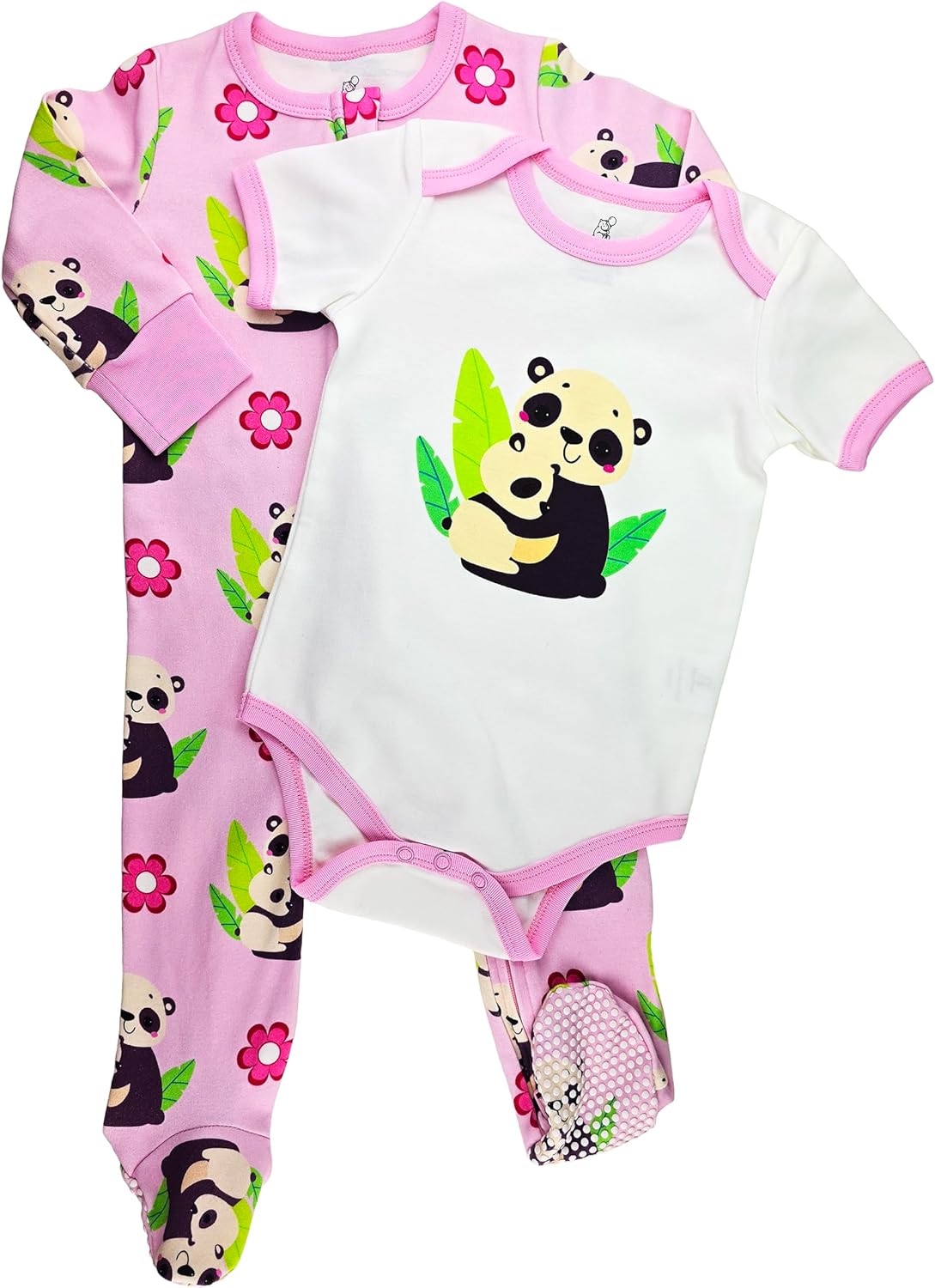 Cute Safe Organic Baby Footie Onesie with Animal Print