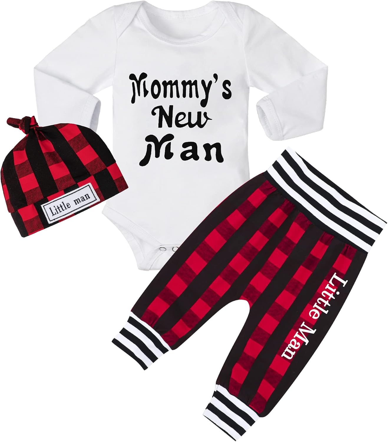 Newborn Baby Boy Letter Print 3-in-1 Set