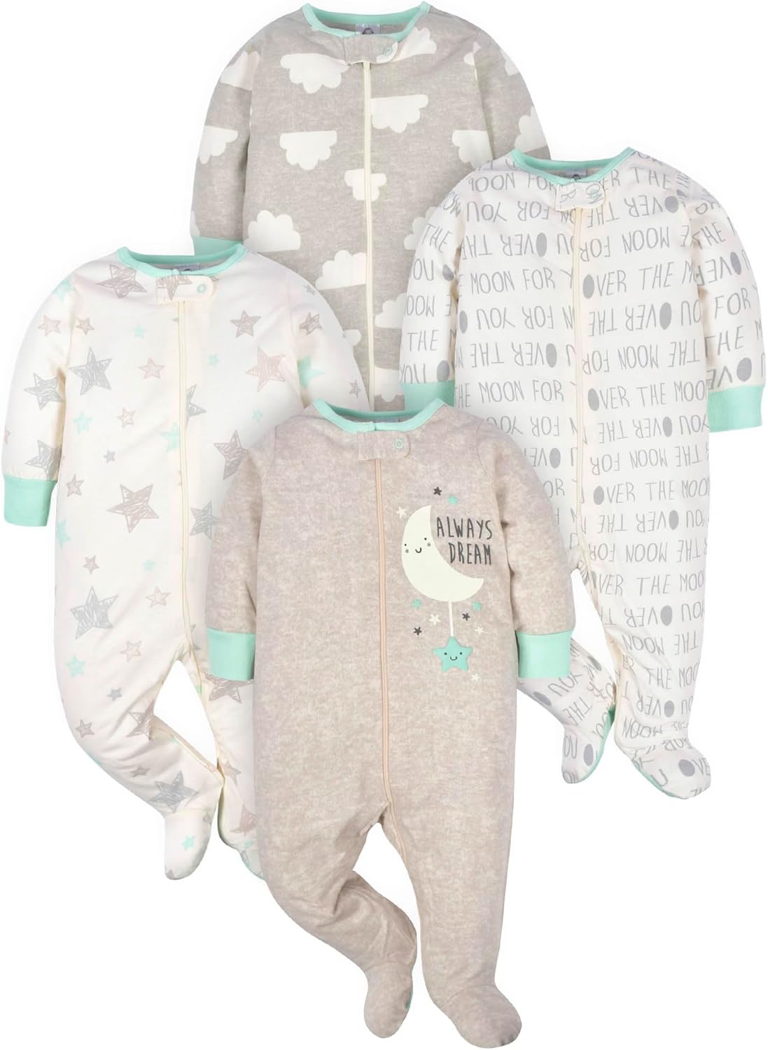 Gerber Baby Boys 4-Pack Sleep N Play Footies