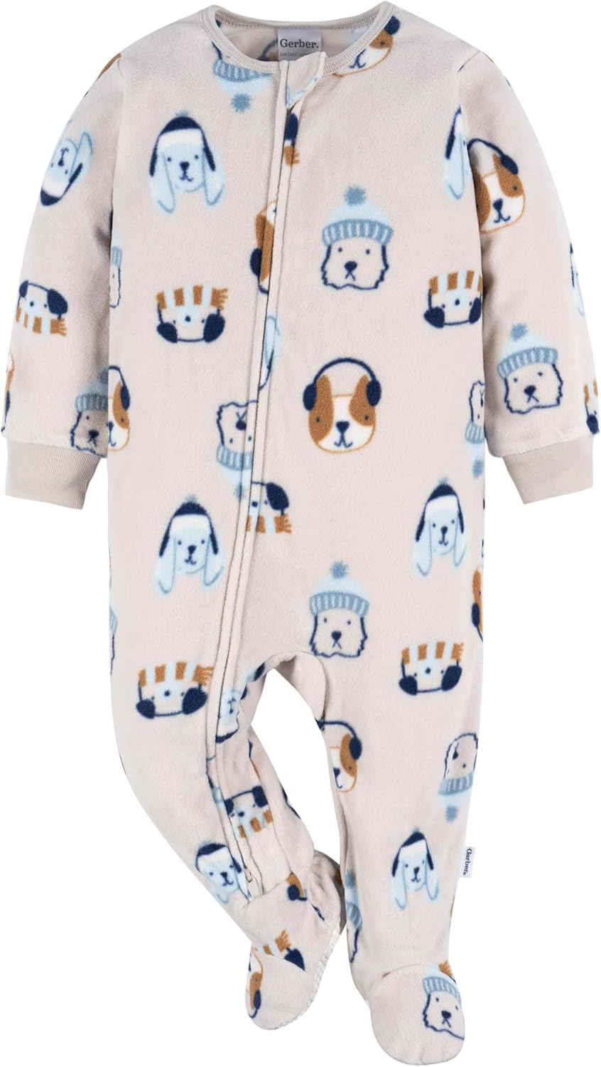 Gerber Baby Boys Flame Resistant Fleece Sleepers 3-Pack