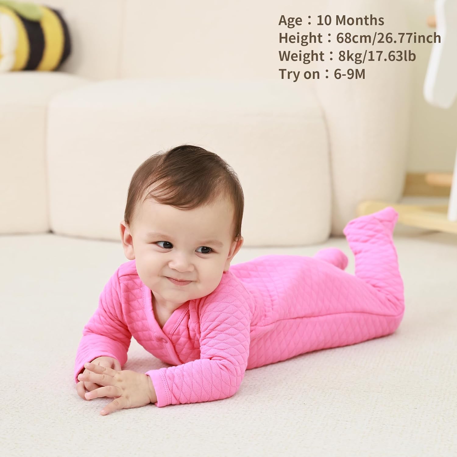 Minicoco Unisex Baby Cotton Footed Jumpsuit AutumnWinter