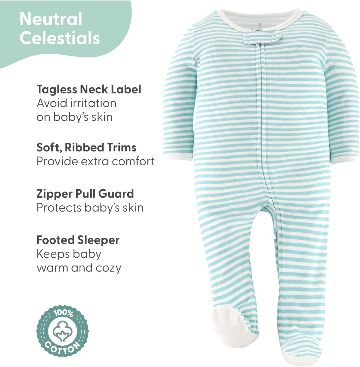 The Peanutshell Baby Pajama Set for Newborns Celestial