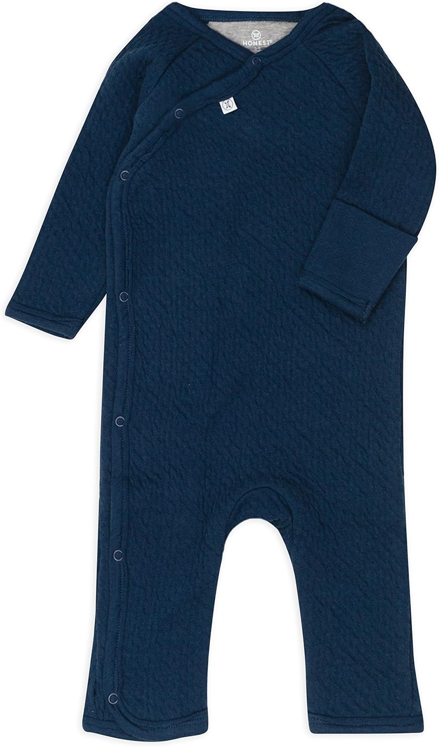 HONESTBABY Organic Cotton Matelasse Kimono Coverall Dark Navy 3-6 Months