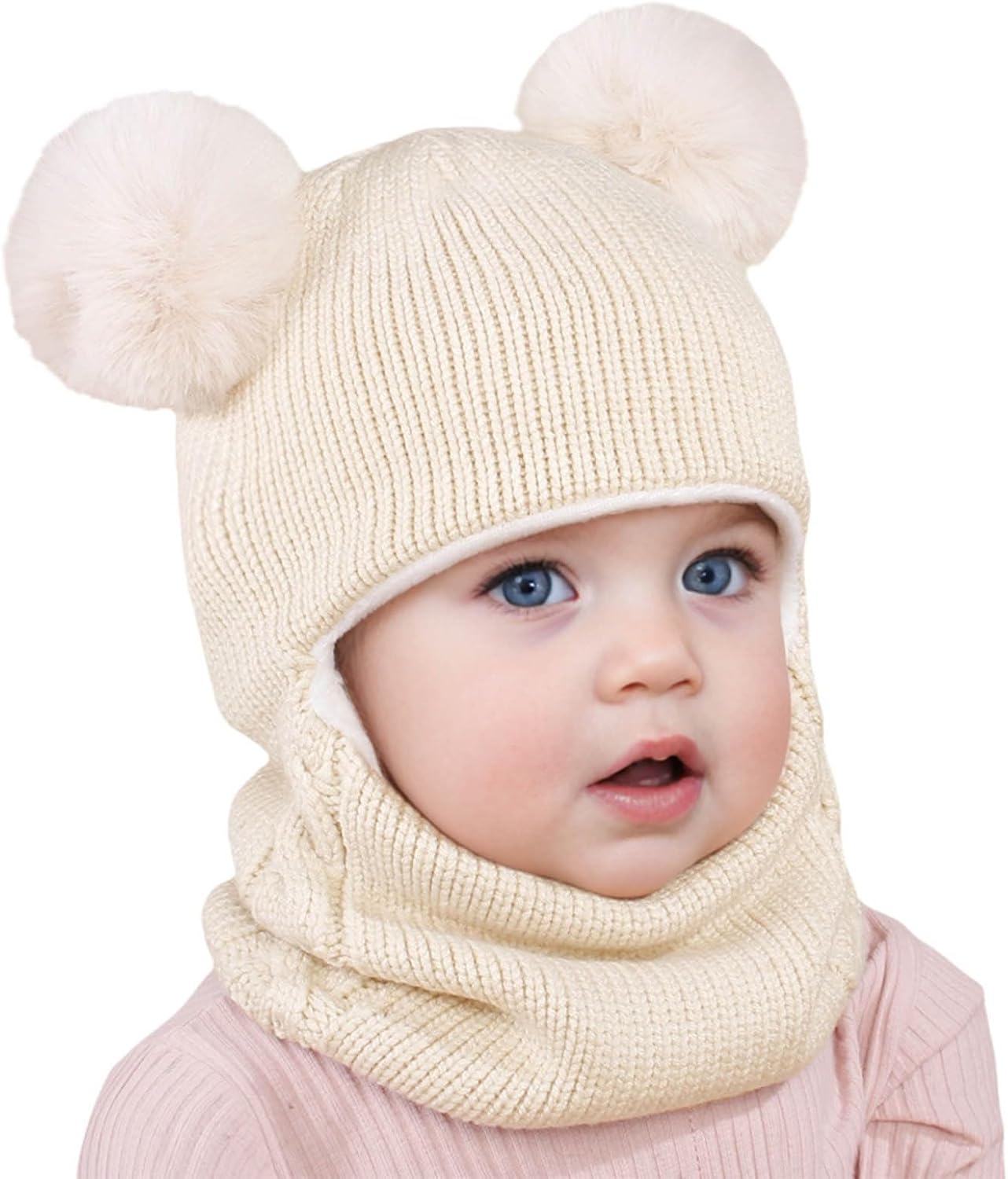 Sherpa Beanie Winter Hat for Kids with Earflaps and Skull Print