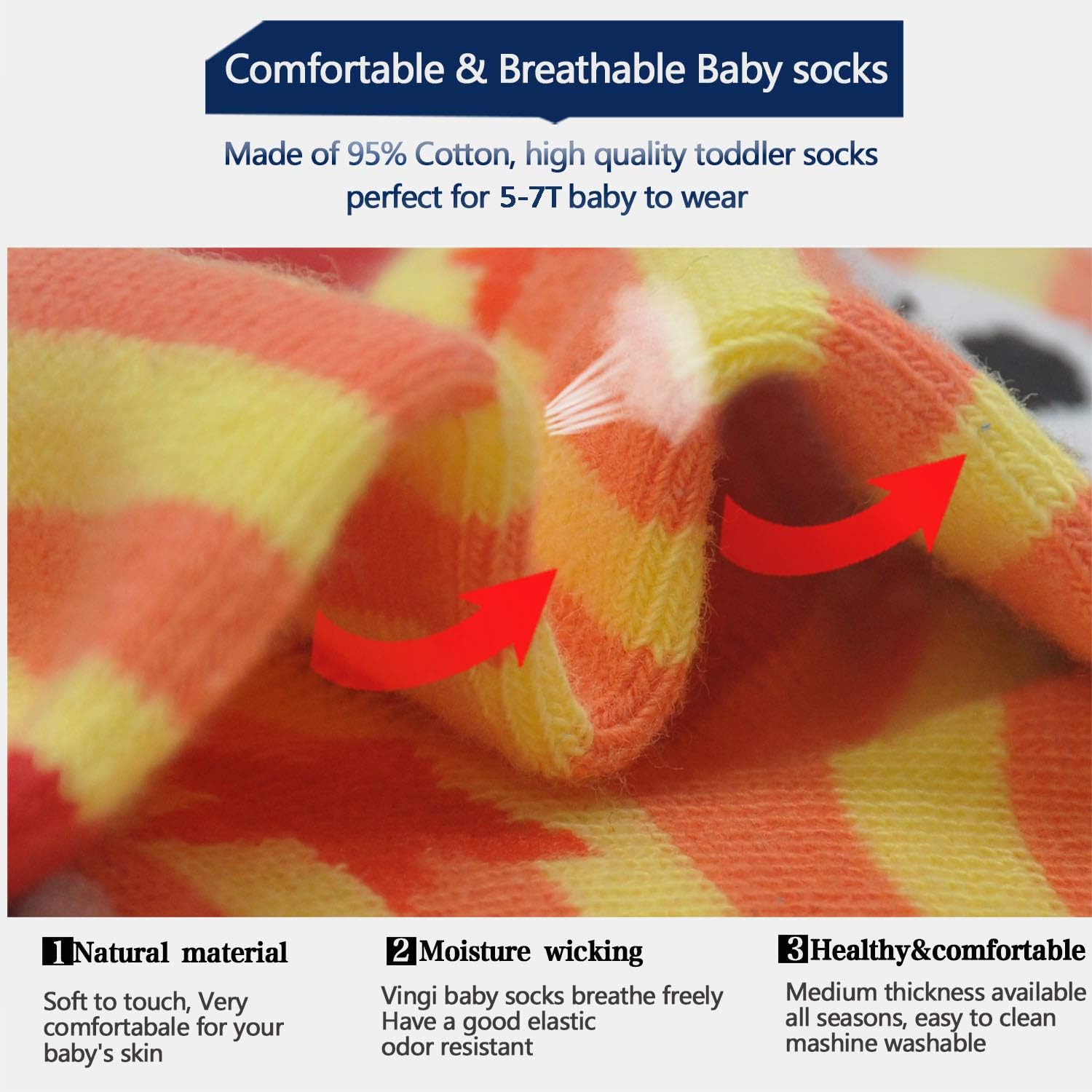 SkiBeaut Toddler Non-Slip Socks Traction for Safety and Style