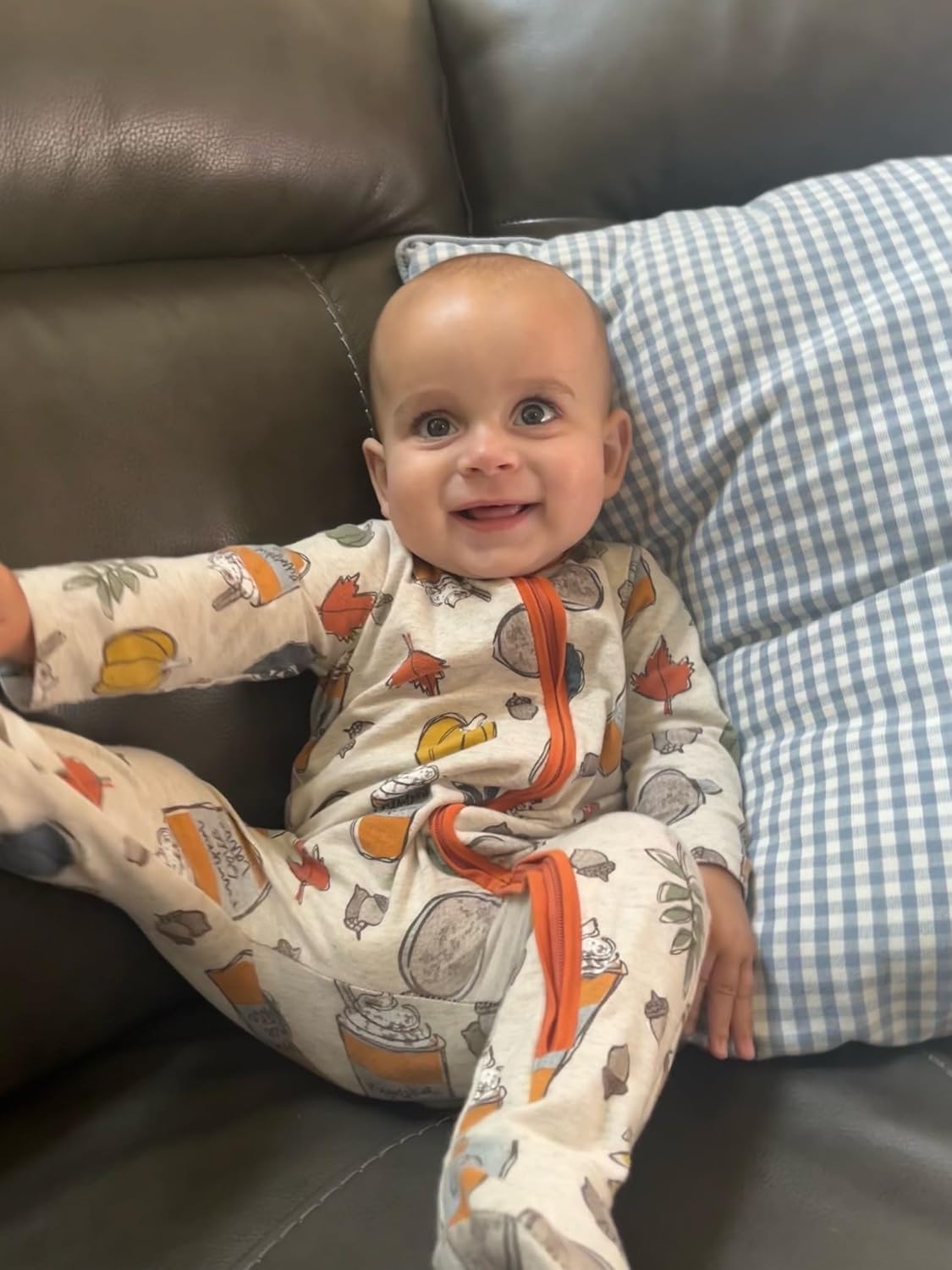 Plush pumpkin spice baby sensory sleeper