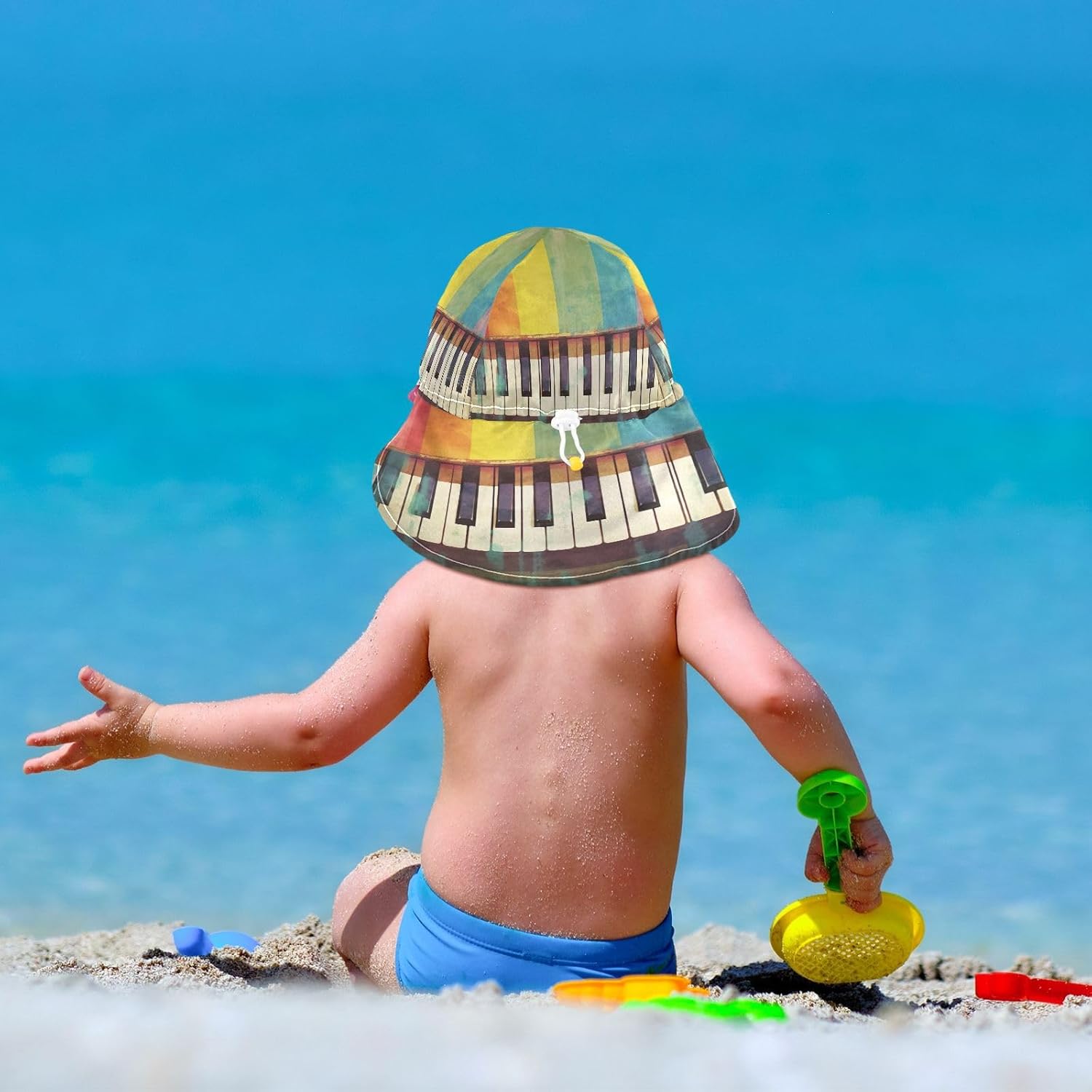 Vibrant Flip-Flop Design Baby Sun Hat UPF 50 Toddler Boy