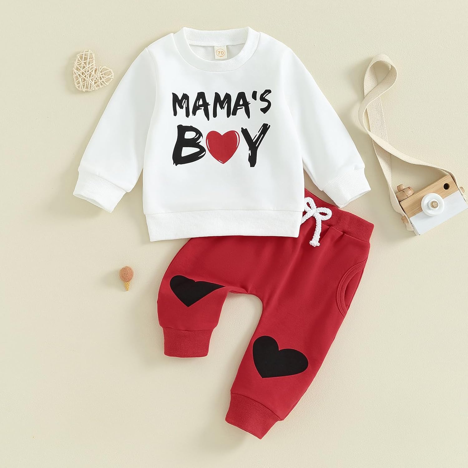 Ledy champswiin 0-3 Years Toddler Baby Boy Clothing Set Valentines Day Give