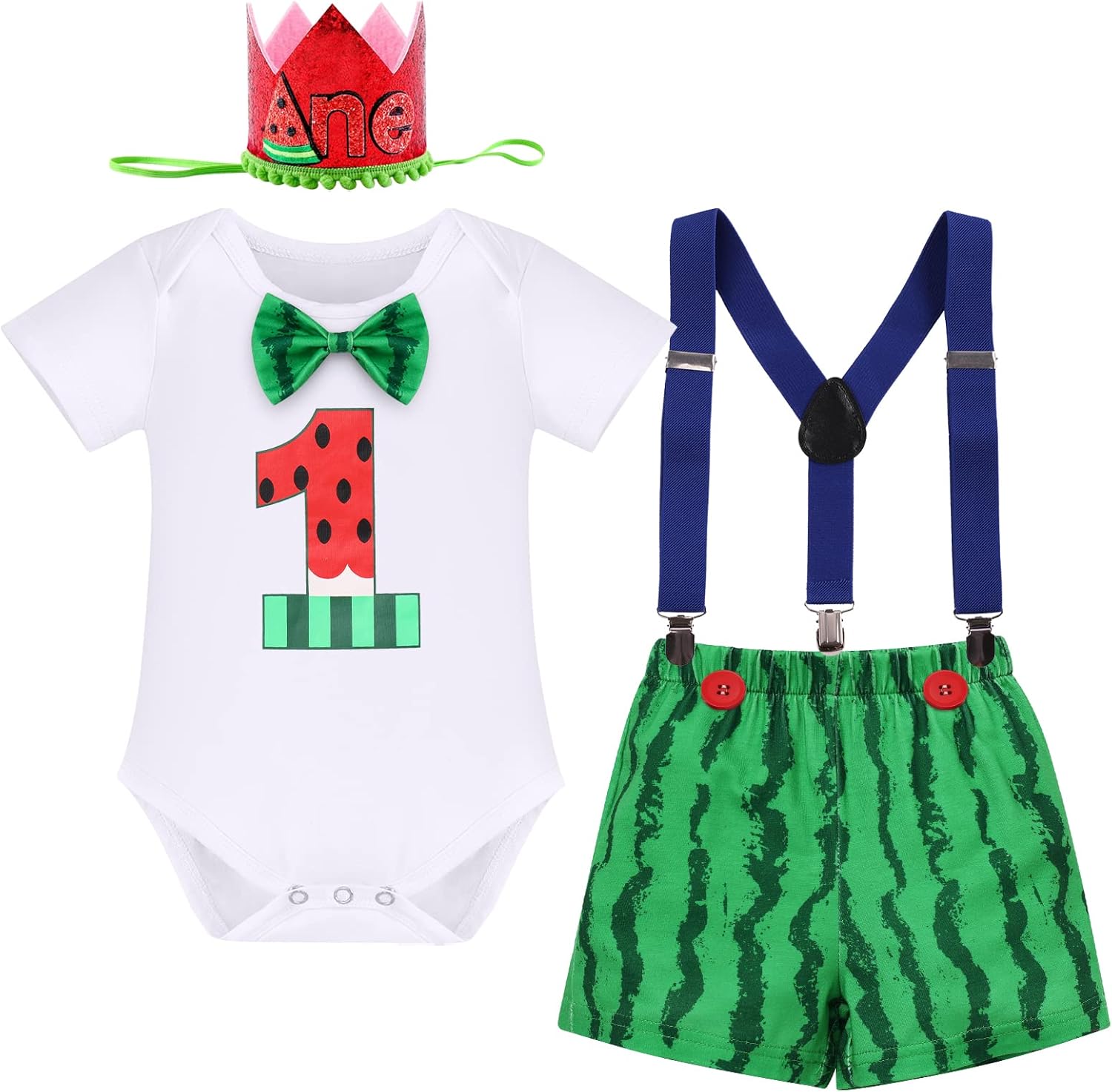Melon-Themed 1st Birthday Set for Baby Boys