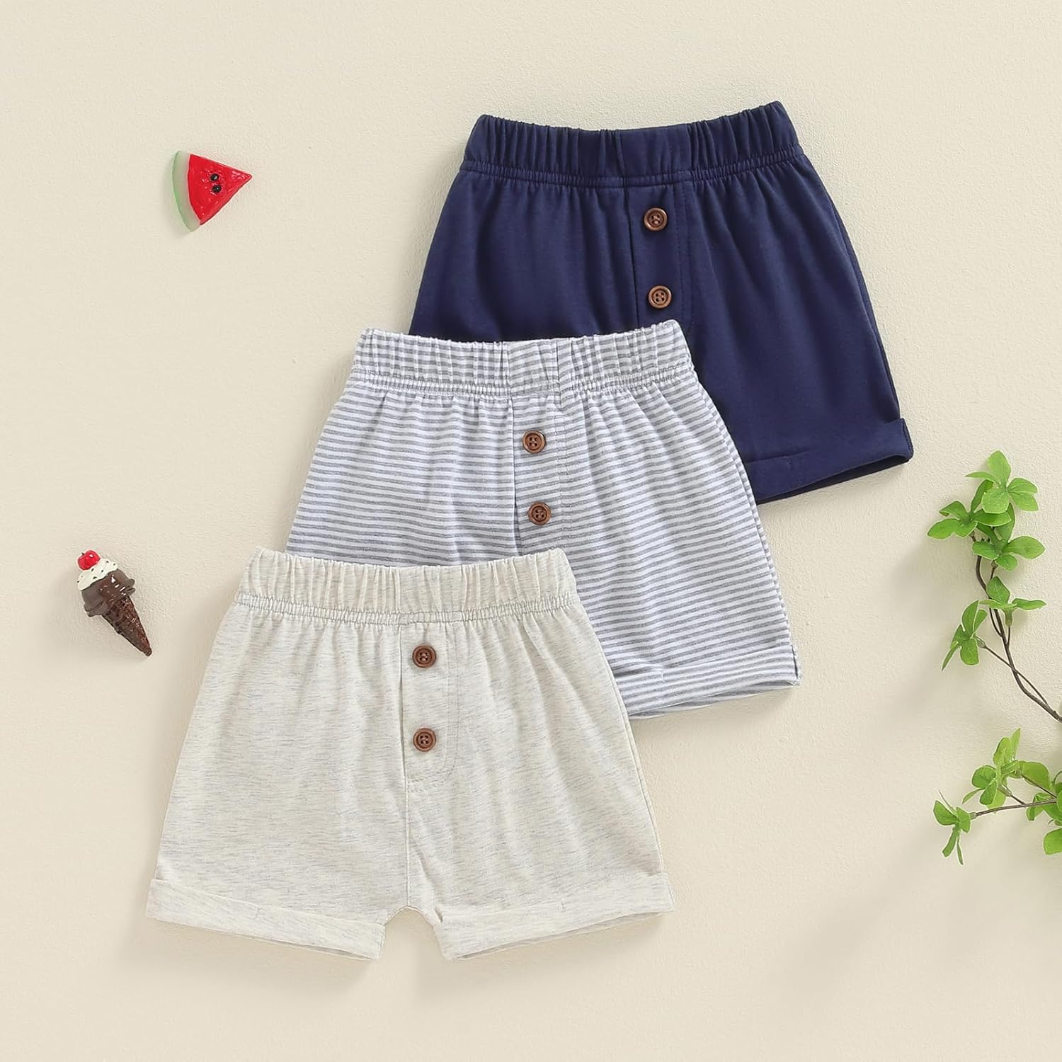 Toddler Baby Boy 3-Pack Cotton Jogger Shorts