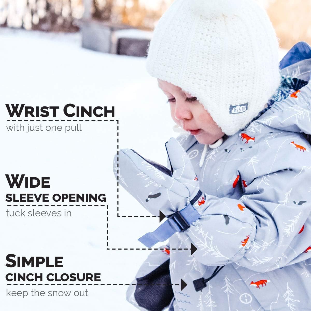 Winter Warmers - Waterproof Mittens for Kids - Soft Cozy for Boys