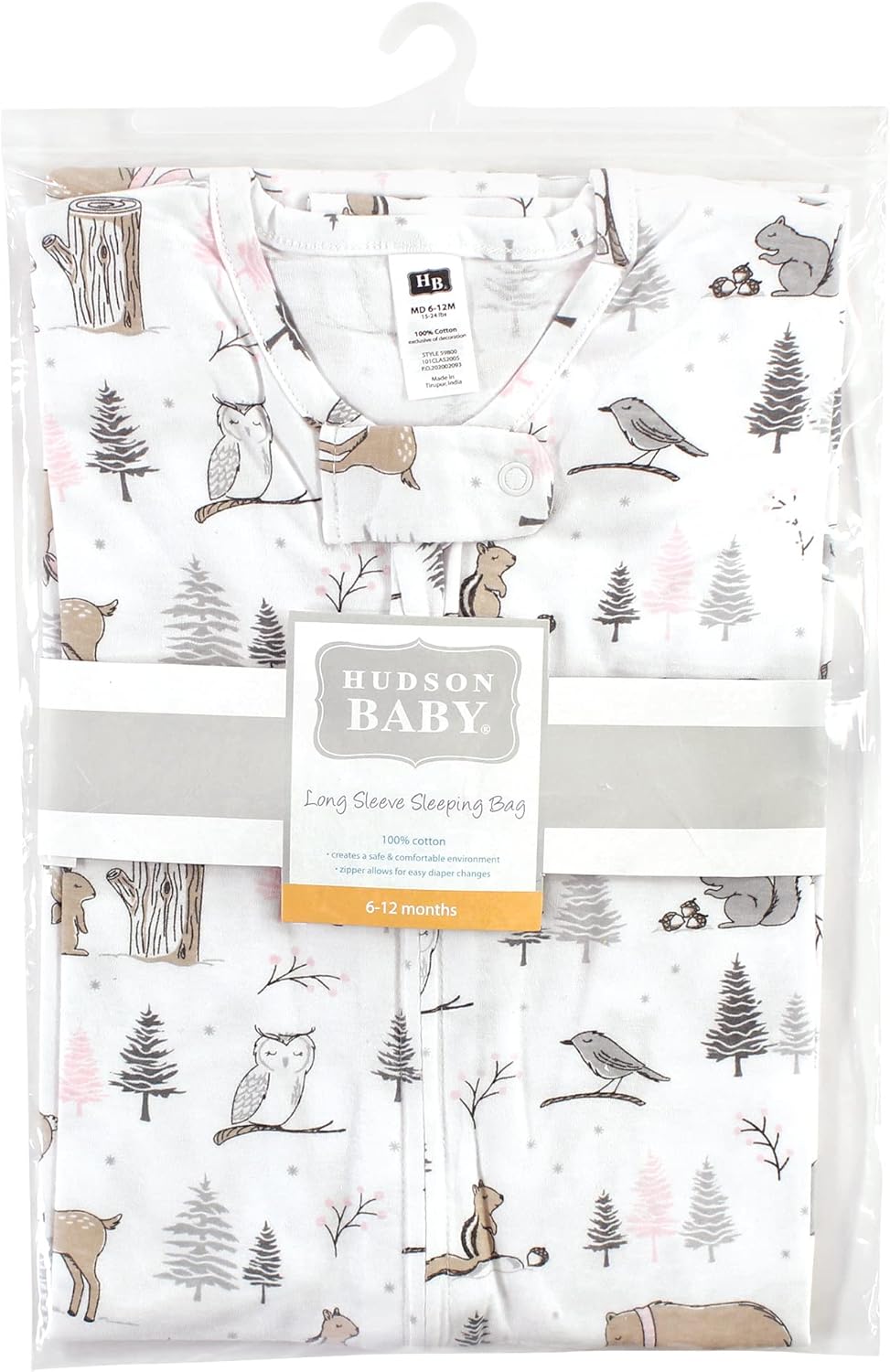 Hudson Baby Unisex Baby Long Sleeve Cotton Jersey Sleeping Bag