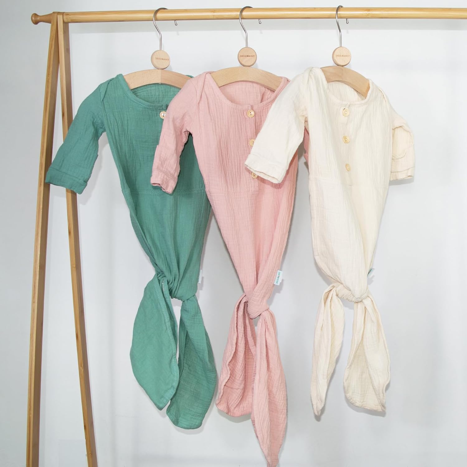 Organic Cotton Knotted Baby Gown - Soft and Stylish Sleepwear for Newborns