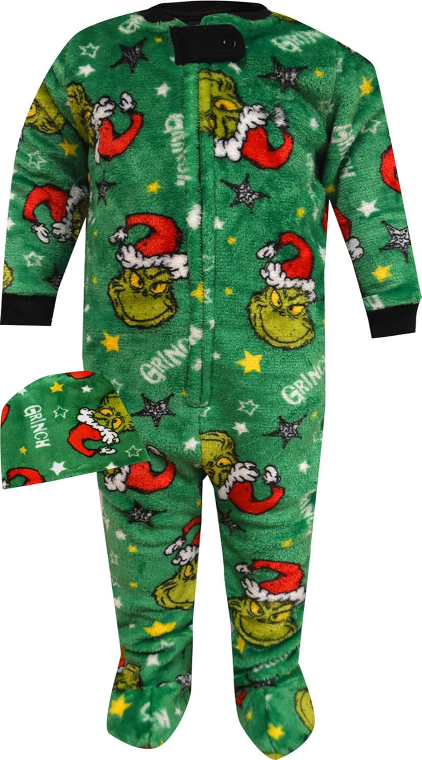 MJC Boys Dr Seuss Grinch Christmas Unisex Blanket Sleeper