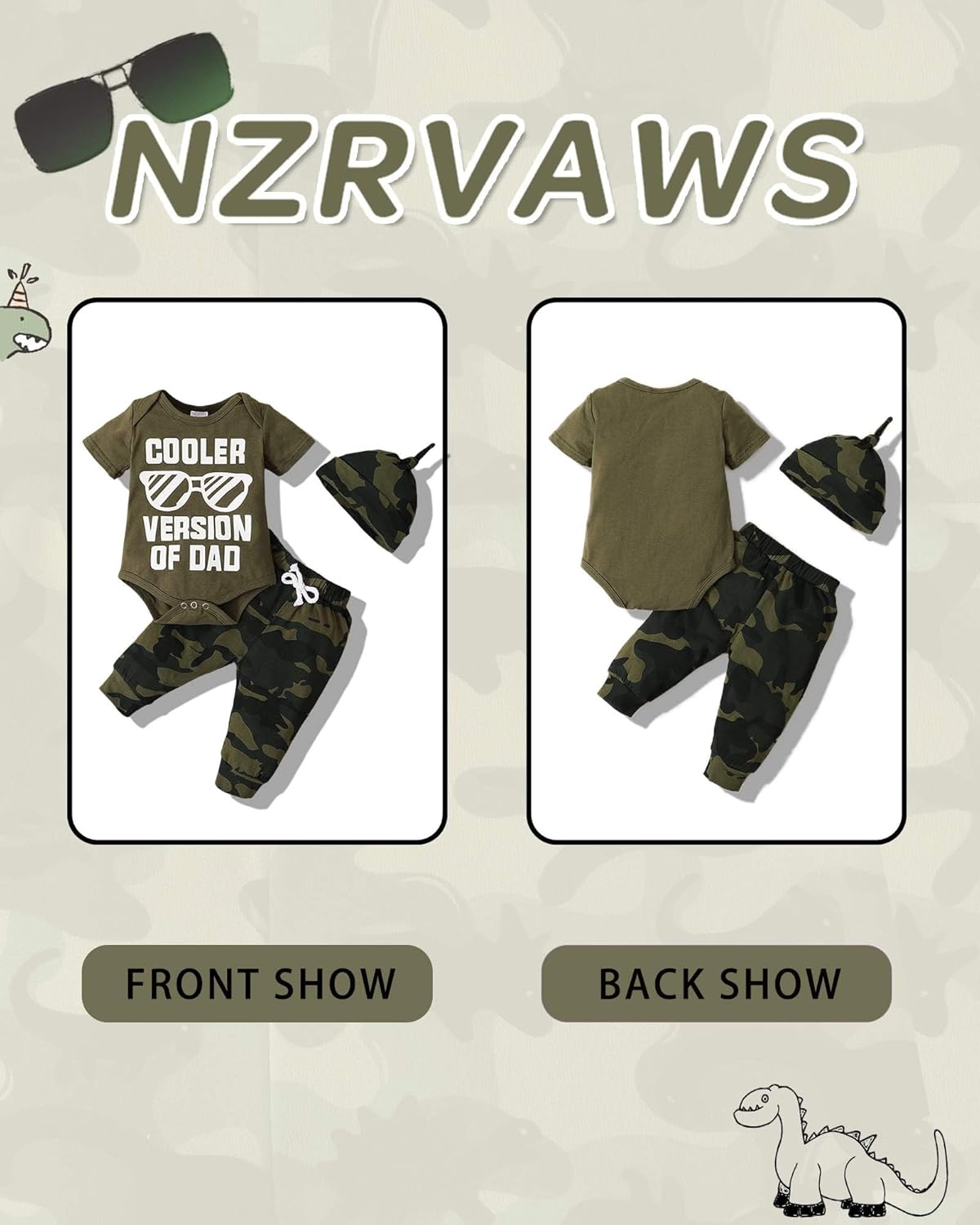 NZRVAWS Baby Romper Pants Set 0-18 Months Letter Printed Soft Stylish
