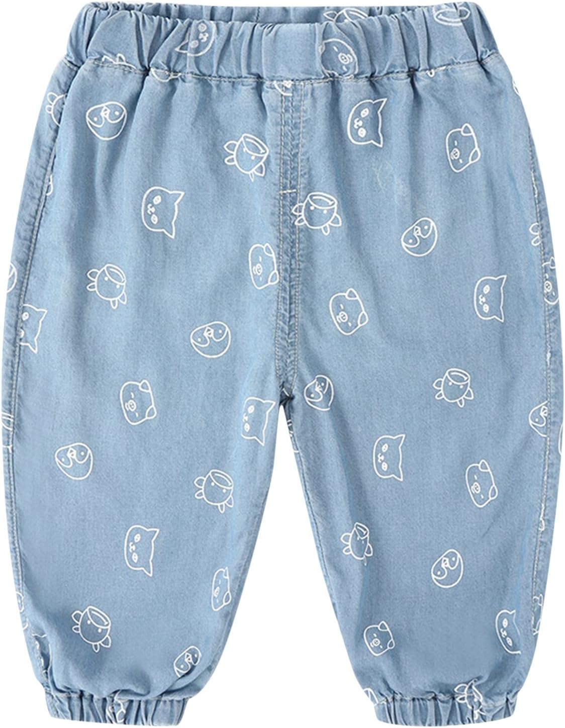Cute Cartoon Animal Print Unisex toddler and kids elastic waist pants