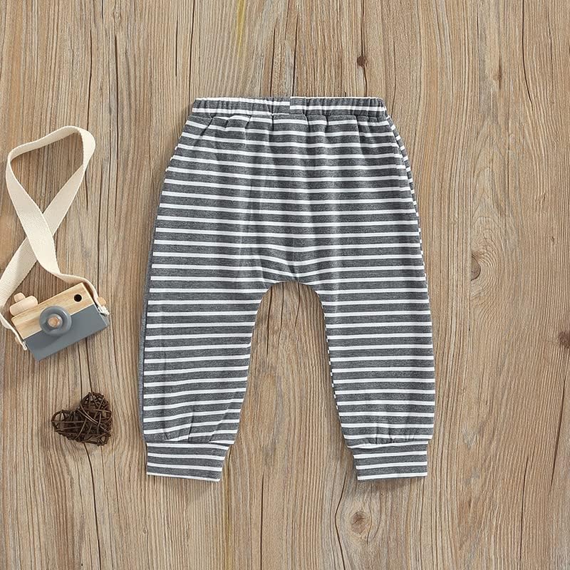Patchwork Stripe Toddler Boys Zip Up Elastic Pants