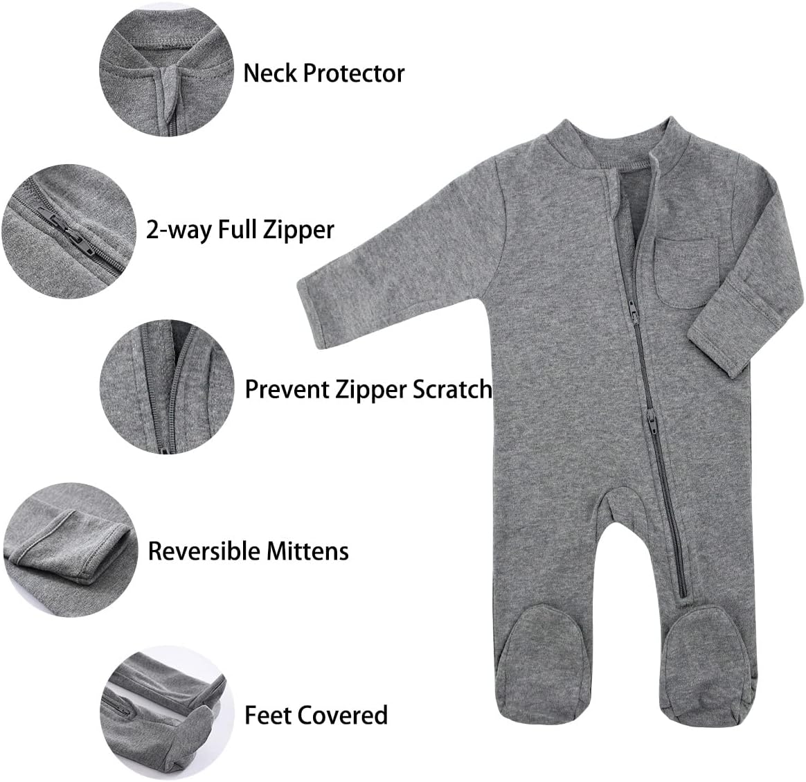 Gleaming Grain Baby Kids Sleep and Play Pajama Set 0-12 Month