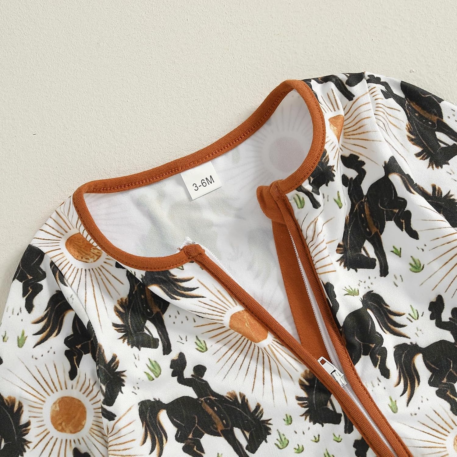 Western Baby Boy Girl Clothes Cow Horse Print Romper