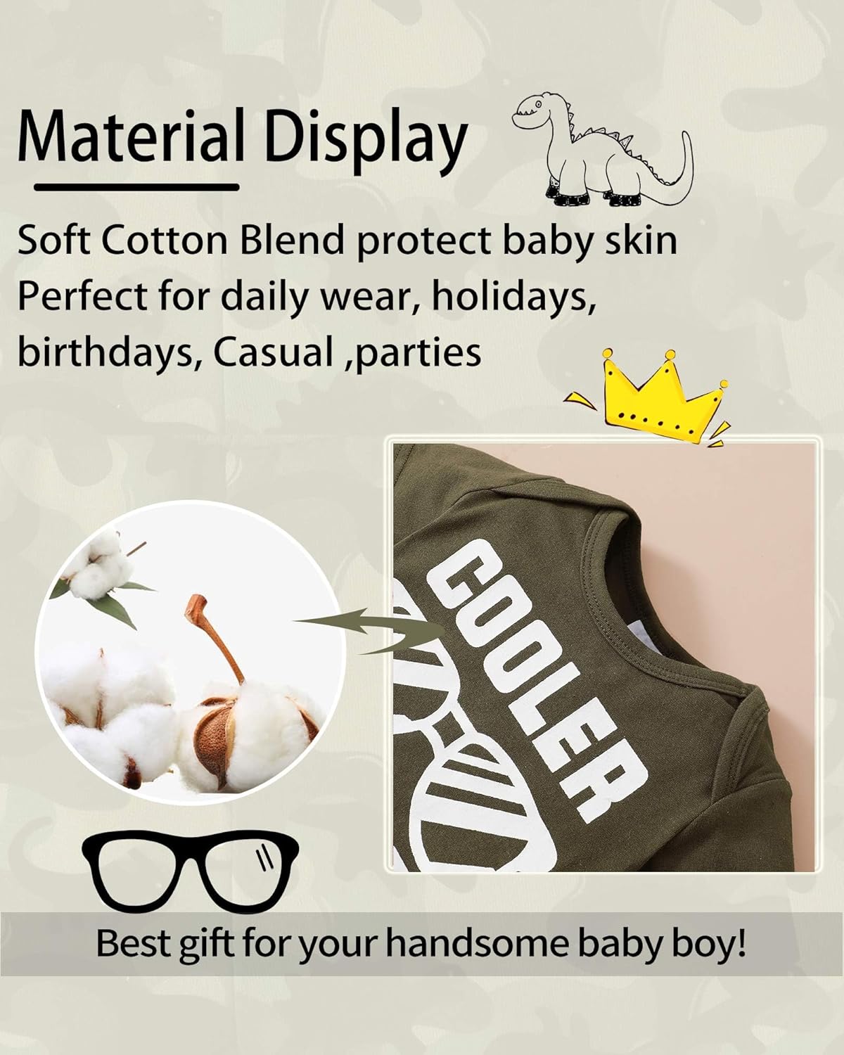 NZRVAWS Baby Romper Pants Set 0-18 Months Letter Printed Soft Stylish