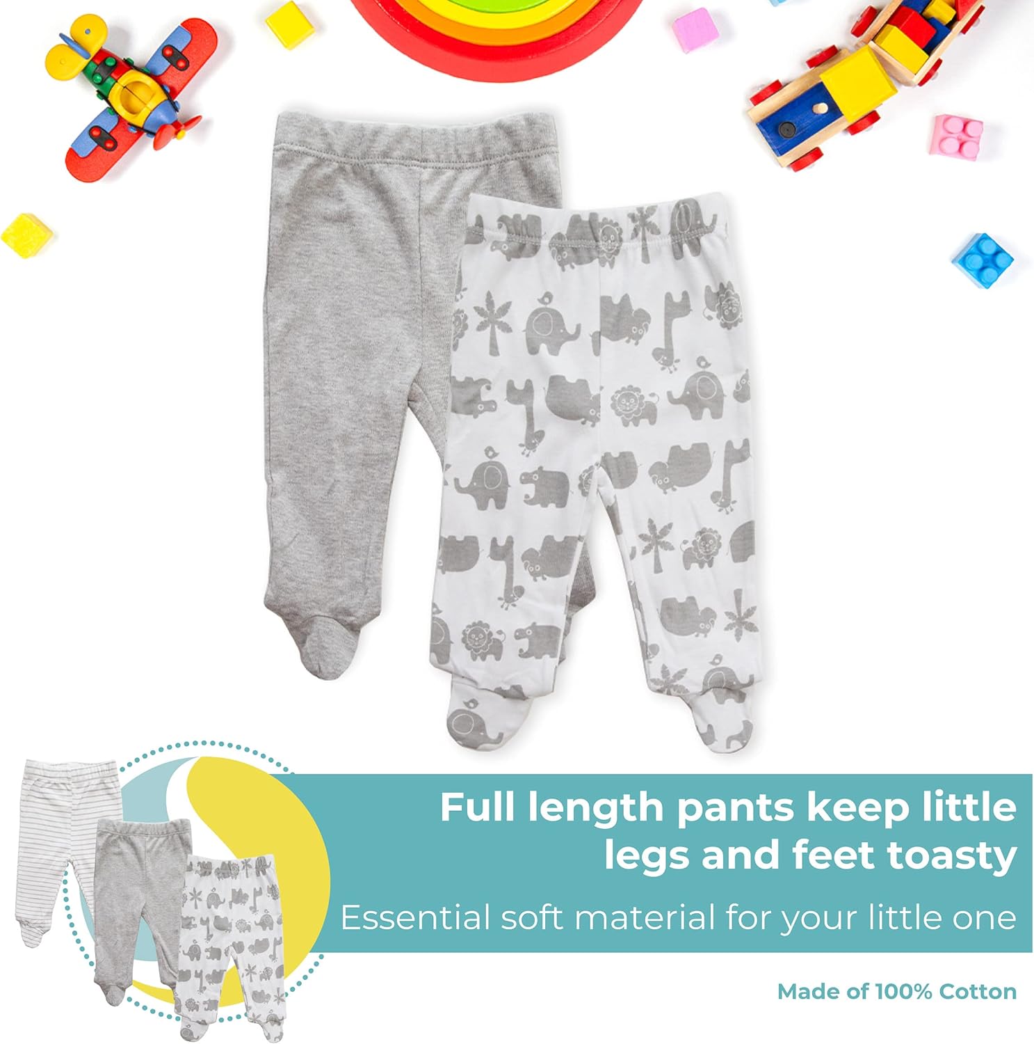 Crisp Cozy 3-Pack of Cotton Pull-Ons for Babies